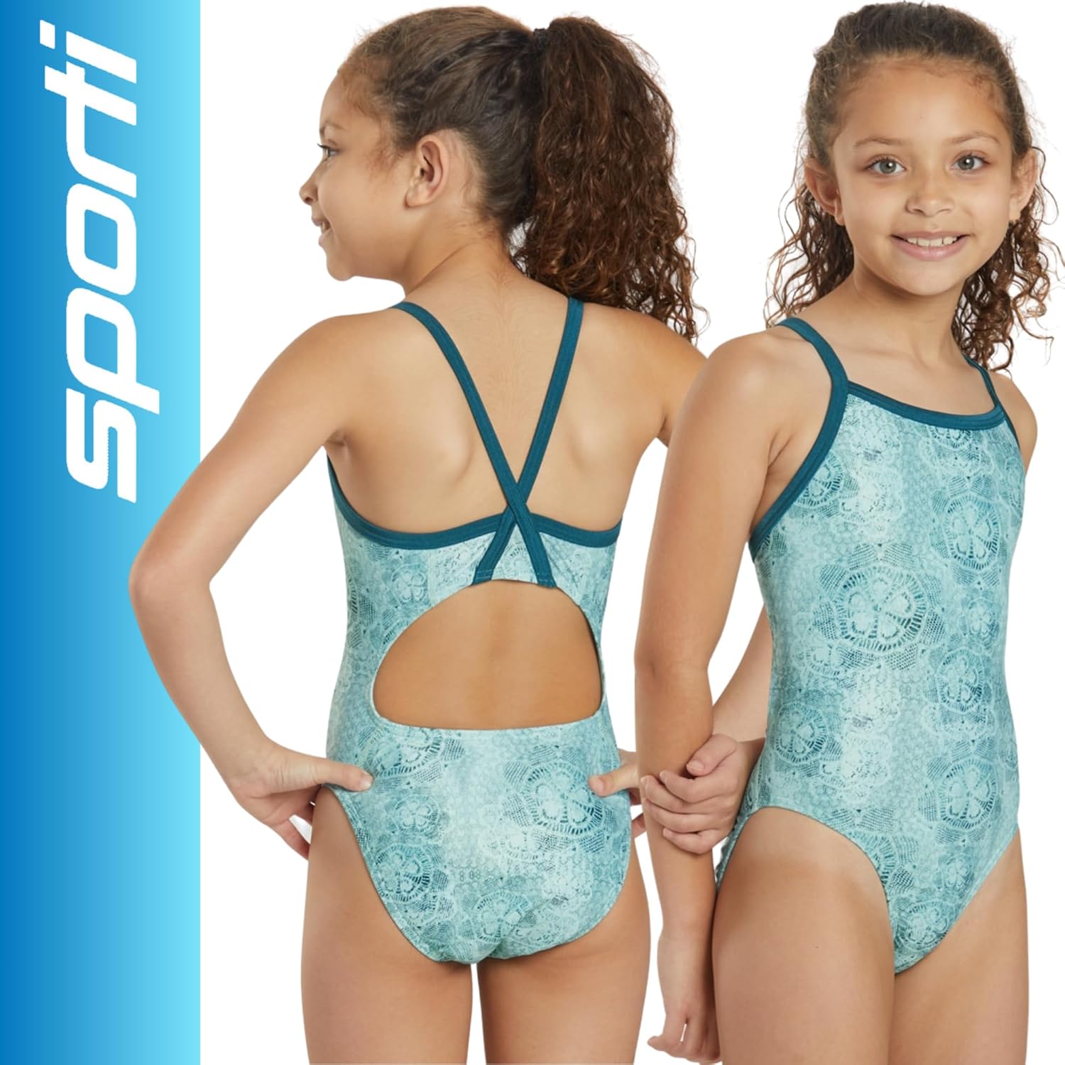 Sporti HydroLast Artsy Thin Strap One Piece Swimsuit Youth (22-28)