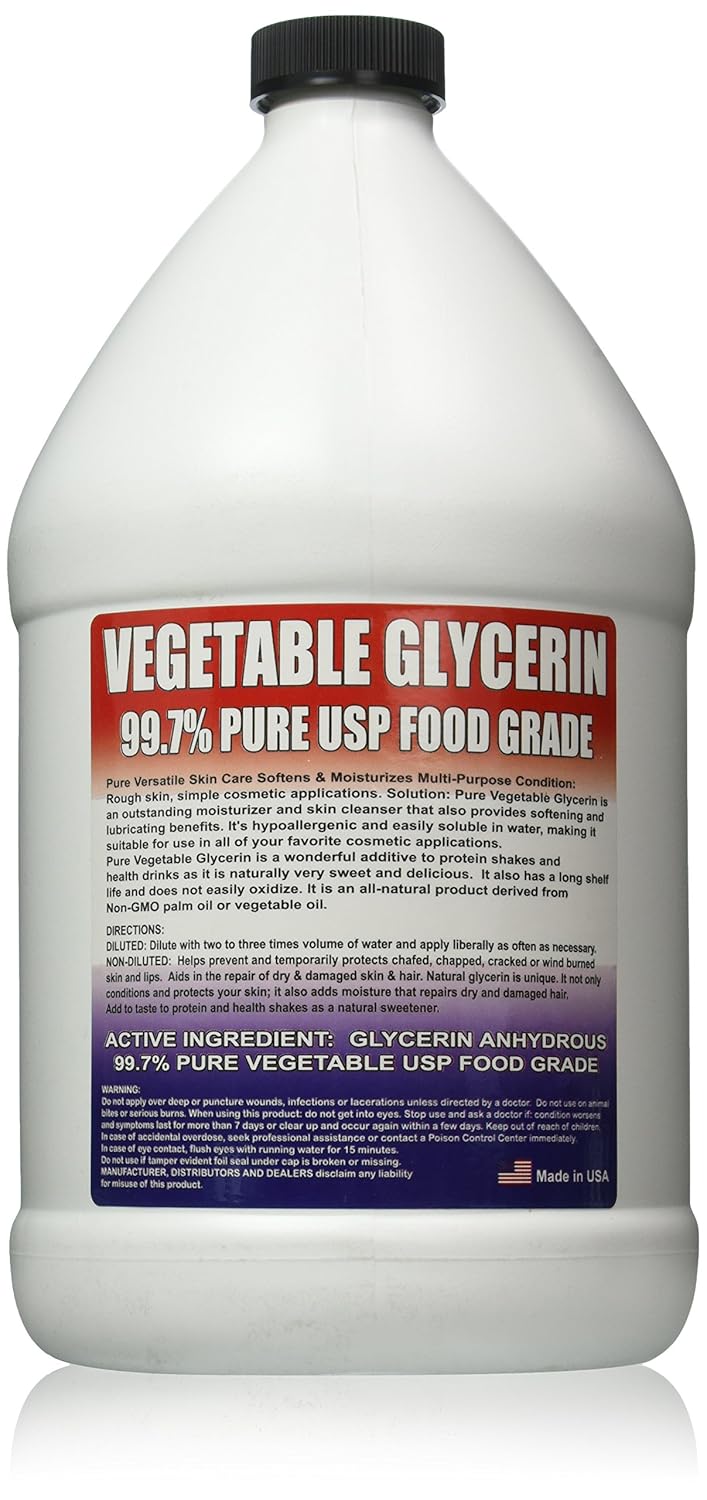 SMPLY. 99.7% Pure USP Food Grade Vegetable Glycerin for Skin, Soap, and More, 1 Gallon