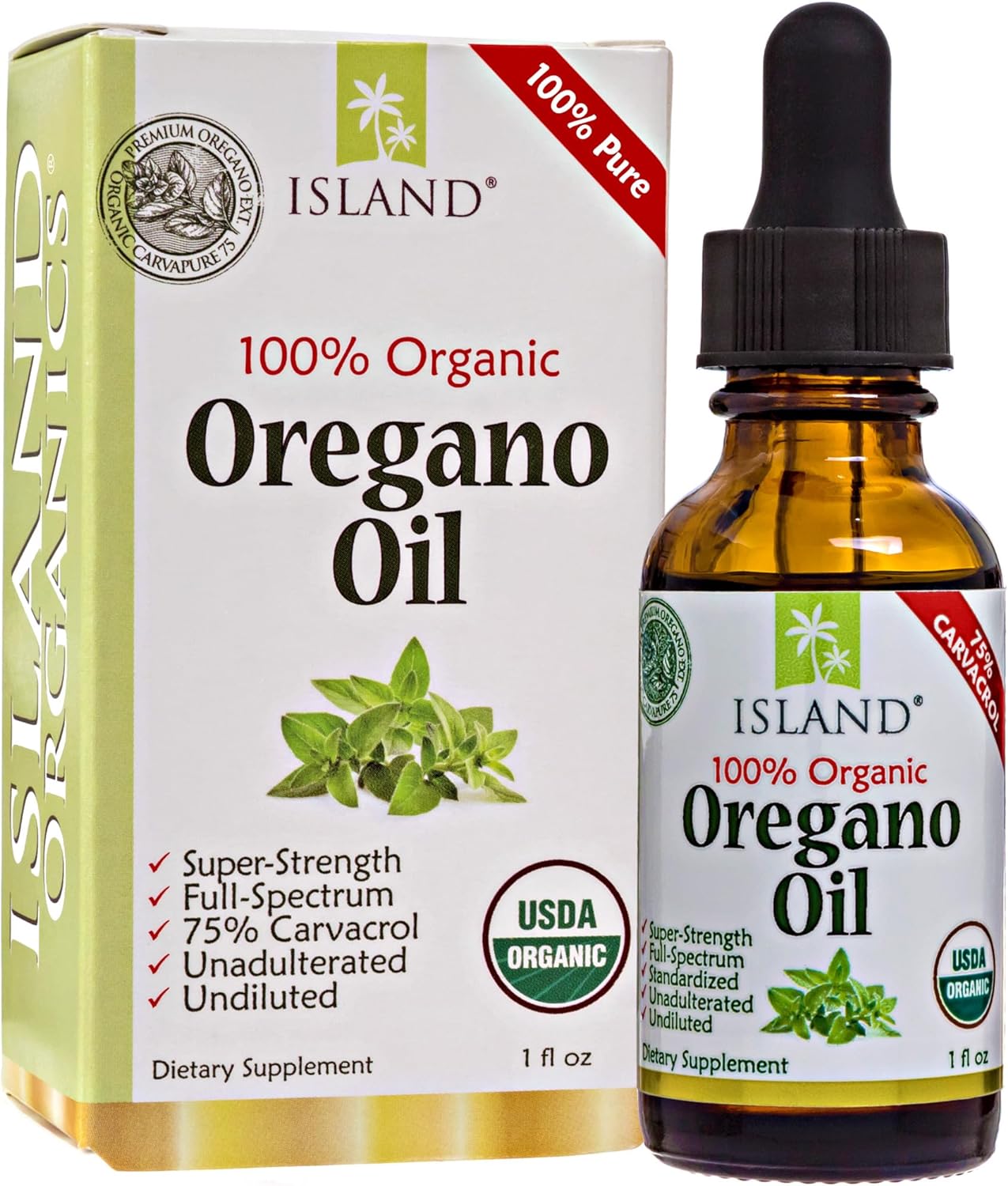 Oregano Oil Organic Liquid Drops – 100% Pure & Undiluted – USDA-Certified Organic (1 oz) 75% Carvacrol – Grown in Spain – Immune Support Supplement with Oil of Oregano.