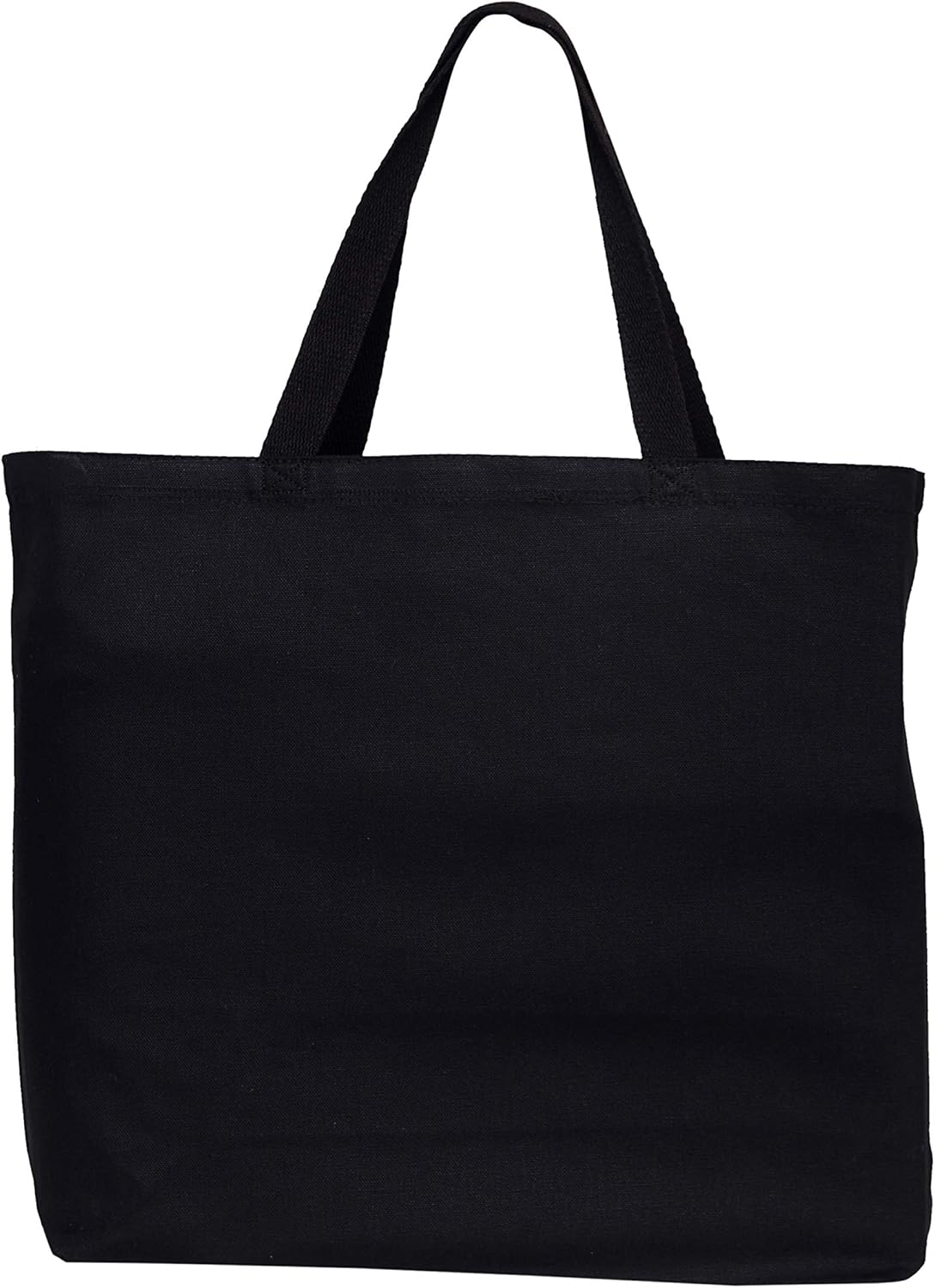 Reusable Heavy Canvas Extra Large Tote Bags for Beach, Grocery Shopping, Travel by TBF Bags (Black, 12)