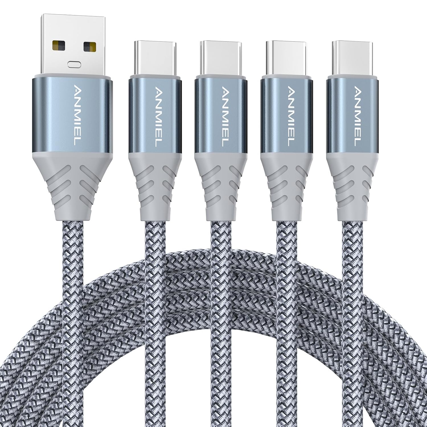 USB C Cable 4pack 10ft 3.1A Fast Charging Cable USB Type C Charger Cord Nylon Braided Compatible with Samsung Galaxy A10e A20 A50 A51 A71,S10 S9 S8 Plus S10E,Note 20 10 9 8,Moto G7 G8