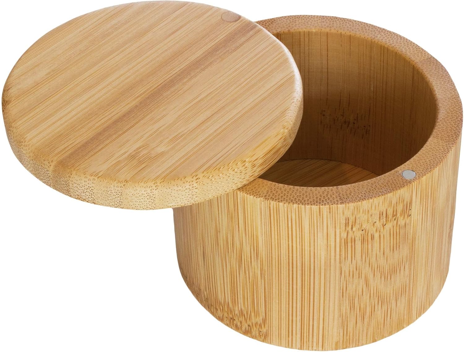 Totally Bamboo Salt Cellar Bamboo Storage Box with Magnetic Swivel Lid, 6 Ounce Capacity