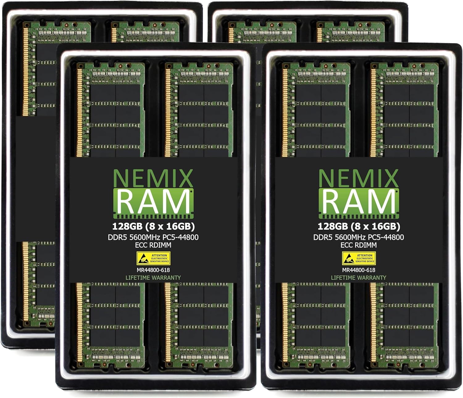 NEMIX RAM 128GB (8X16GB) DDR5 5600MHZ PC5-44800 1Rx8 1.1V 288-PIN ECC RDIMM Registered Server Memory KIT