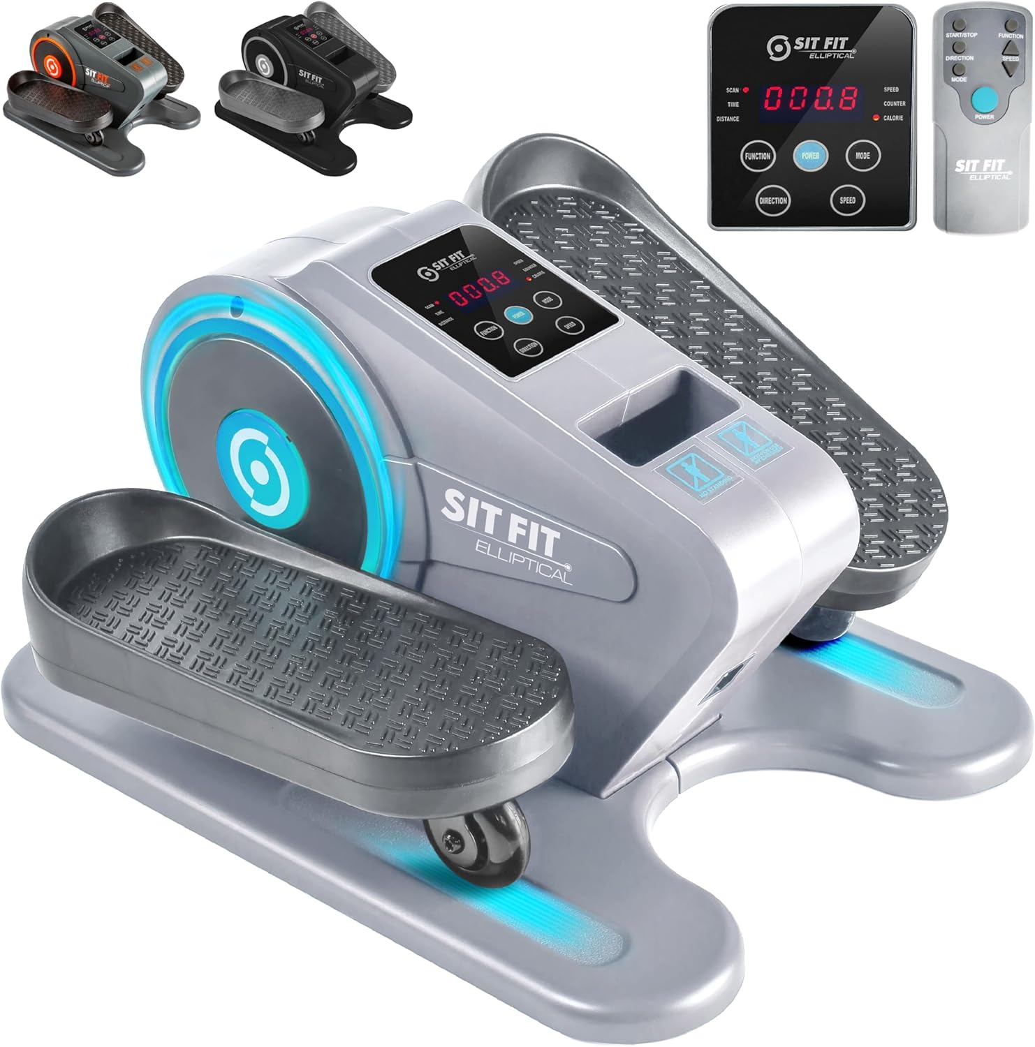 SITFIT, Sit Down and Cycle! Powered Foot Pedal Exerciser for Seniors, Under Desk Elliptical Exercise Bike, Leg Exerciser While Sitting. Peddler Exerciser Mini Bike, Portable Rehabilitation Equipment.