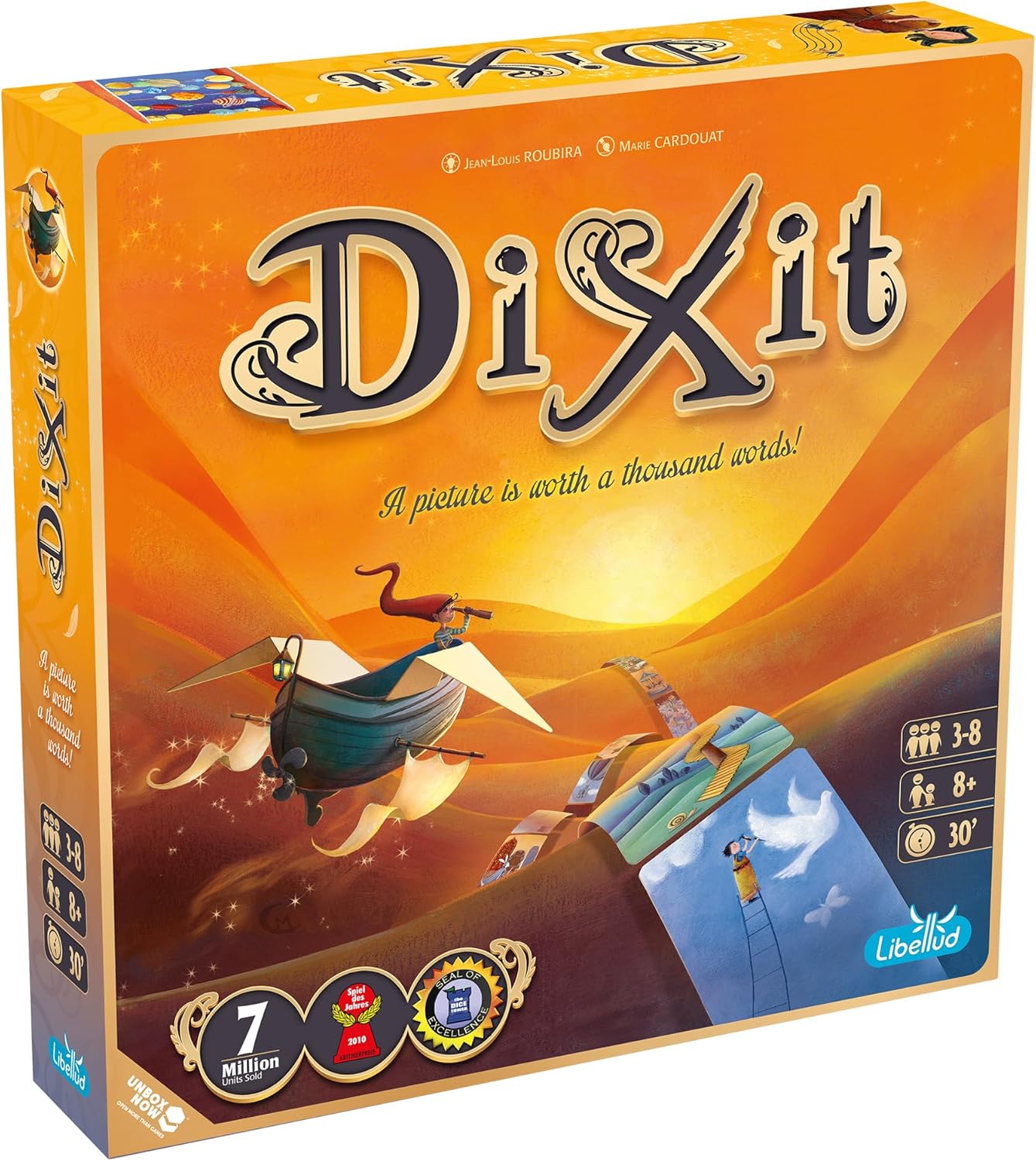 Dixit Board Game – The Award-Winning Game of Imagination and Creativity! Fun Family Storytelling Game for Kids & Adults, Ages 8+, 3-6 Players, 30 Minute Playtime, Made by Libellud