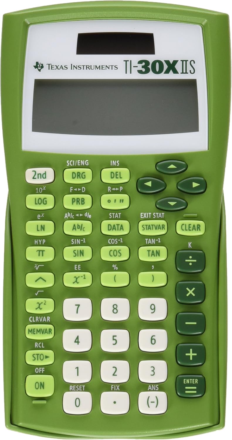 Texas Instruments TI-30X IIS 2-Line Scientific Calculator, Lime Green