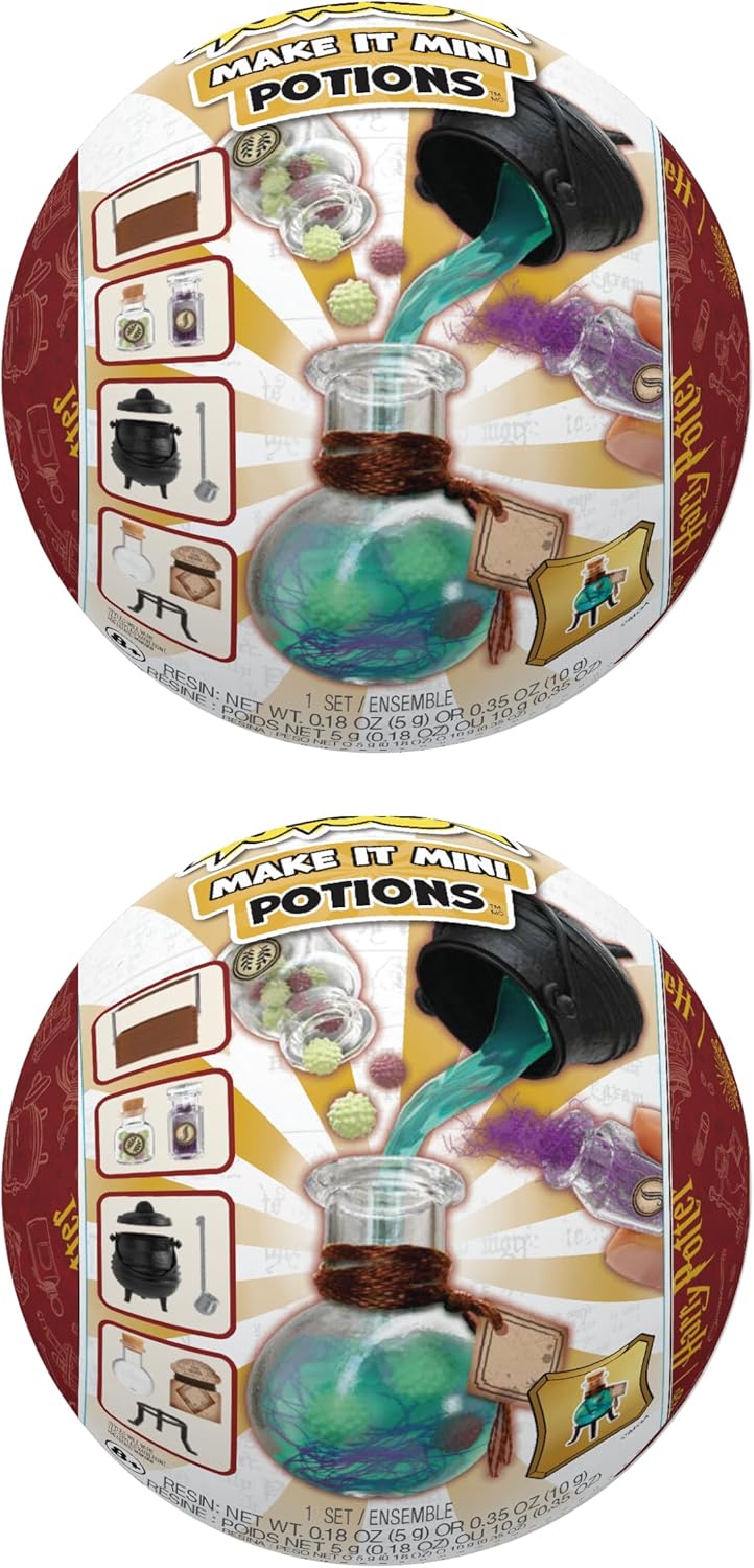 MGA’s Miniverse Make It Mini Potions Harry Potter (2 Pack) Mini Collectibles, Blind Packaging, DIY, Resin Play, Replica Potions, NOT Edible, Collectors, 8+