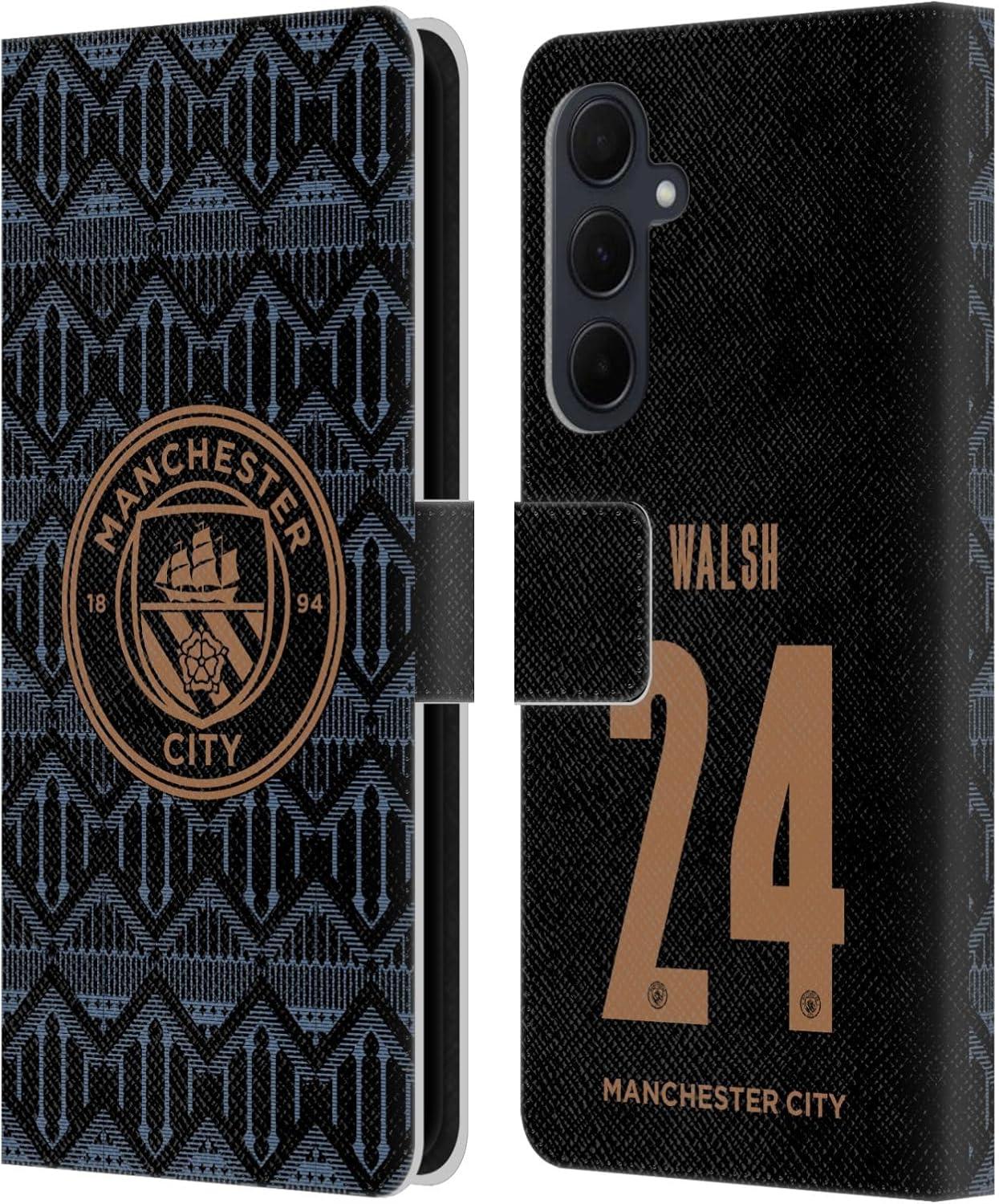 Head Case Designs Officially Licensed Manchester City Man City FC Keira Walsh 2020/21 Women’s Away Kit Group 1 Leather Book Wallet Case Cover Compatible with Samsung Galaxy A35 5G