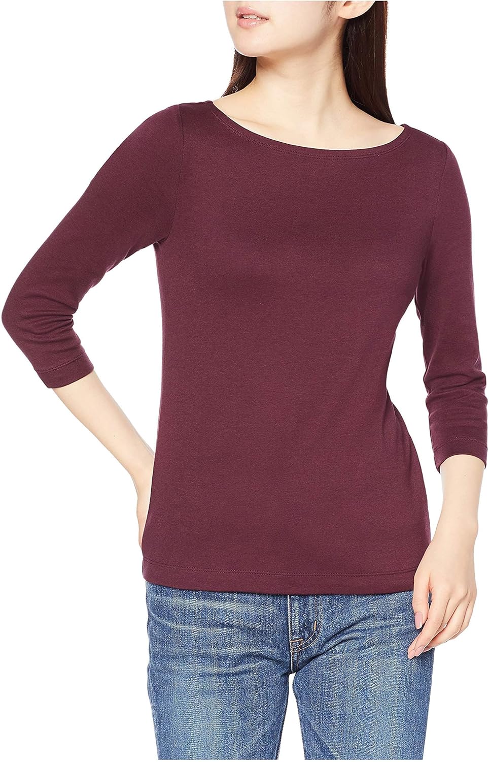 Amazon Essentials Women’s Slim-Fit 3/4 Sleeve Boat Neck T-Shirt