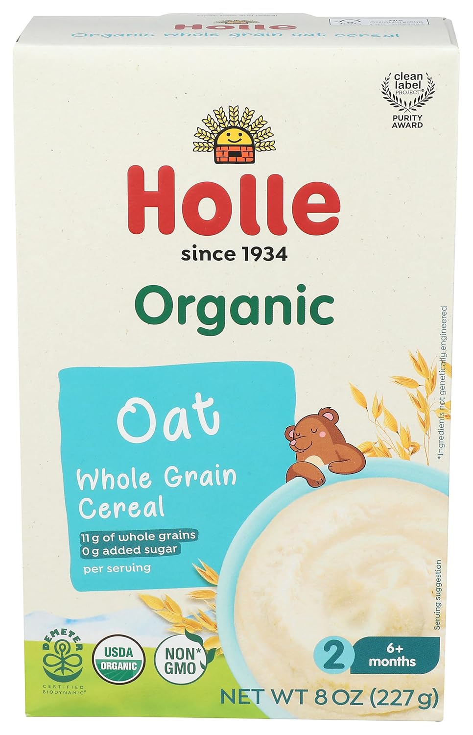 Holle Organic Wholegrain Oat Cereal, 8 OZ