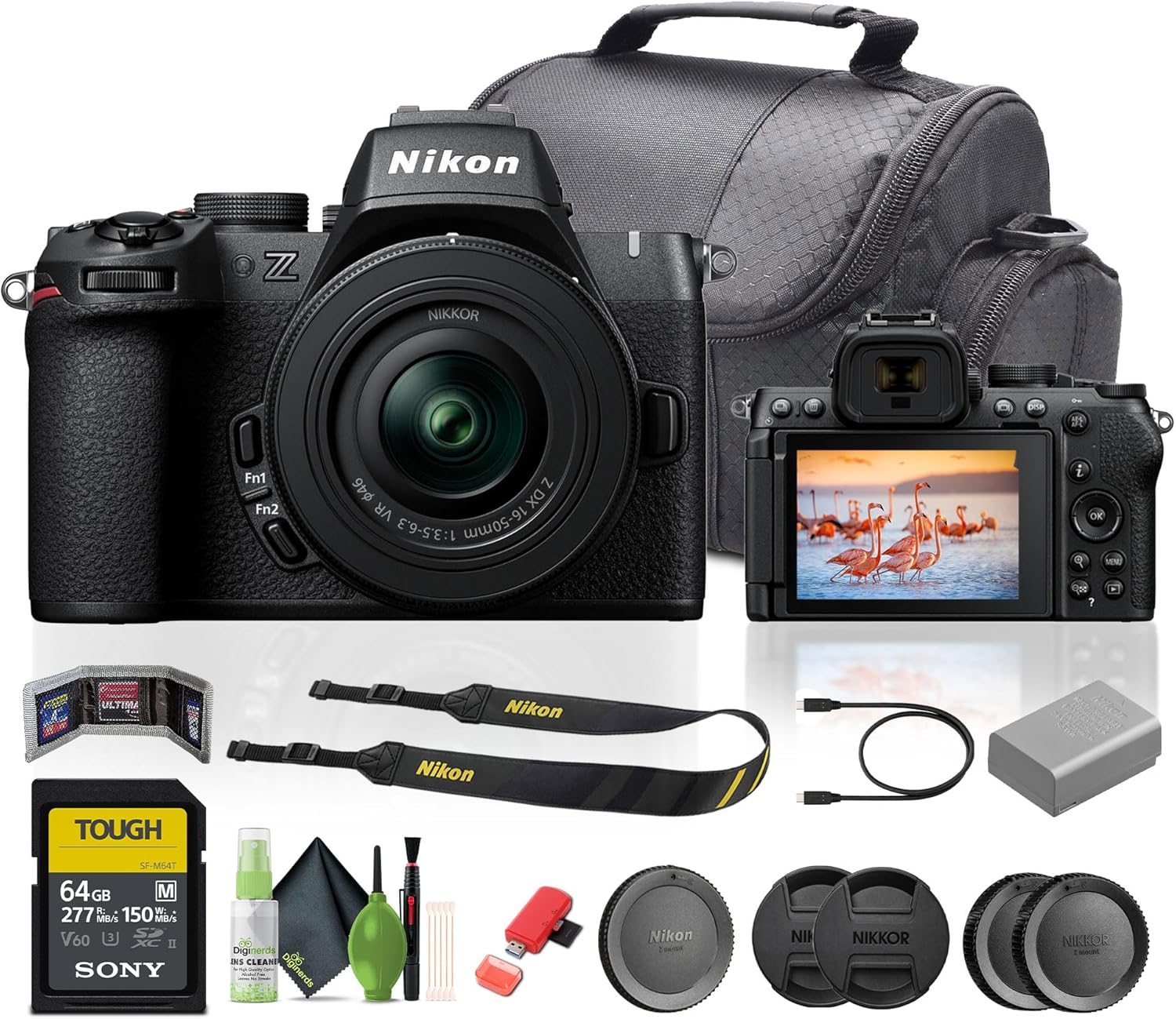 Nikon Z50II Mirrorless Digital Camera with NIKKOR Z DX 16-50mm f/3.5-6.3 Lense Bundle with 64GB Memory Card + Cleaning Kit + More