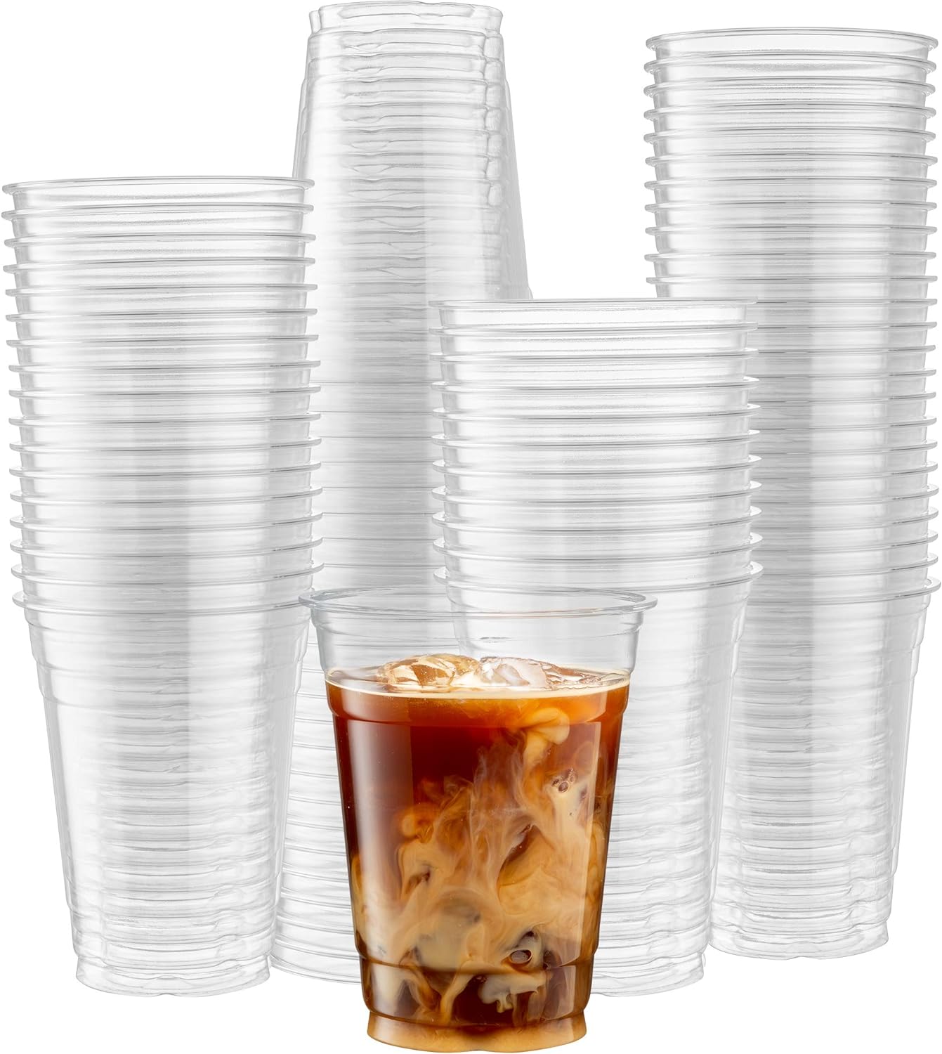 ELEGANT DISPOSABLES [50 Count] 16 Ounce Crystal Clear PET Cups for Iced Coffee, Cold Drinks, Slush, Smoothy’s, Slurpee, Party’s, Plastic Disposable Cups