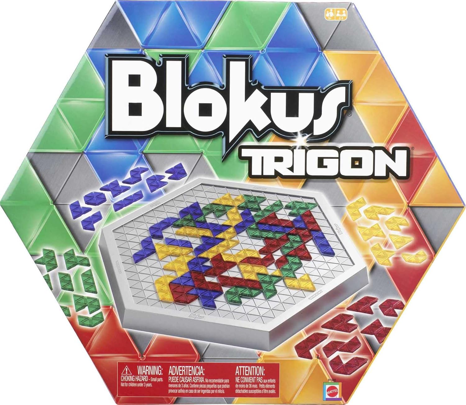 Mattel Games Blokus Trigon Strategy Board Game, Family Game for Kids & Adults with Hexagonal Board & Triangular Pieces (Amazon Exclusive)