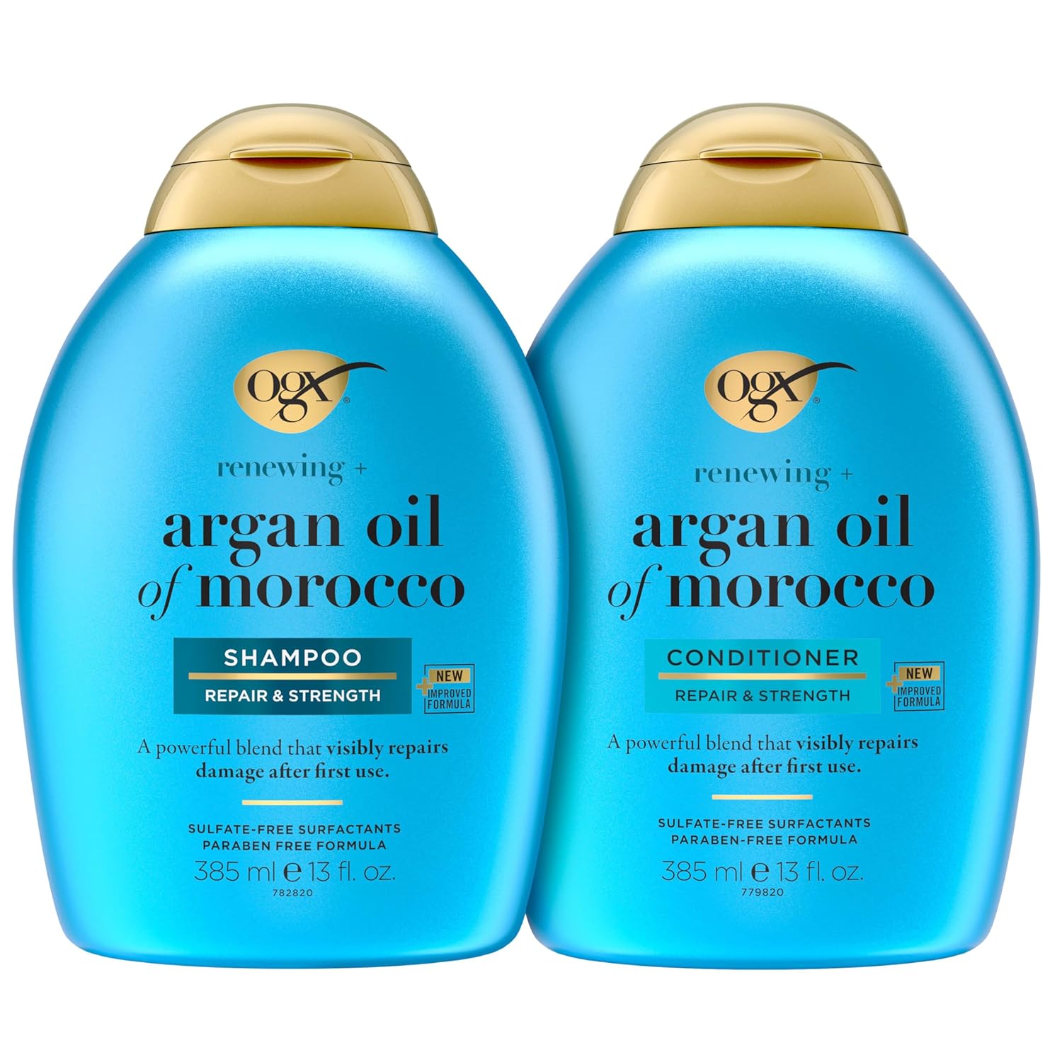 OGX Renewing + Argan Oil of Morocco Shampoo & Conditioner Set, 13 Fl Oz (Pack of 2) (packaging may vary), Blue