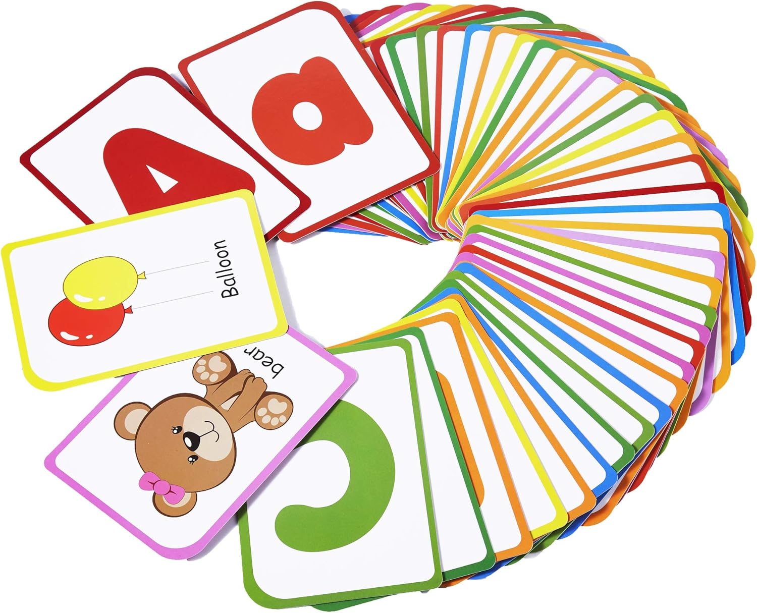 Alphabet Flash Cards for Toddlers: Teach Toddler ABC Letters & Words, 52 Double-Sided Uppercase and Lowercase Letters Cards – Preschool Learning