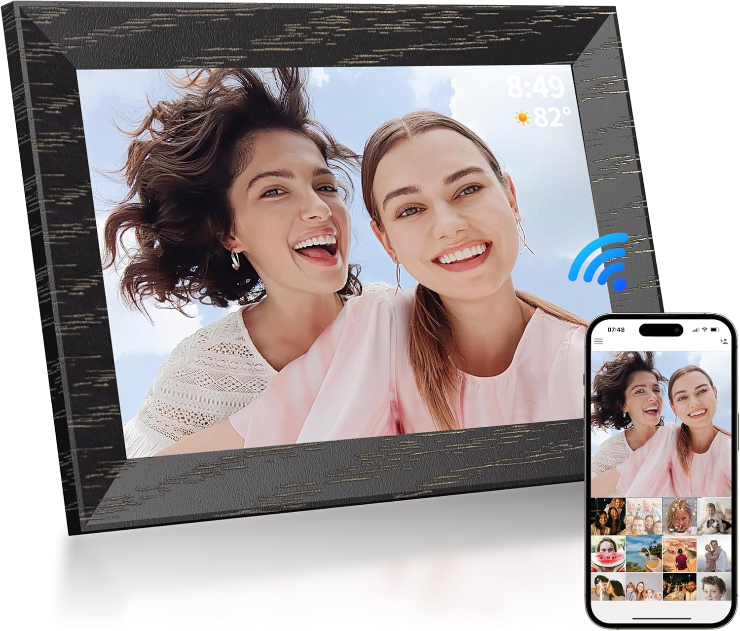 Digital Photo Frame 10.1 inch,WiFi Digital Picture Frame,1280×800 IPS Touch Screen 16GB Storage Photo Frame,Auto-Rotate,Wall Mountable,Share Photos or Videos via Uhale APP from Anywhere