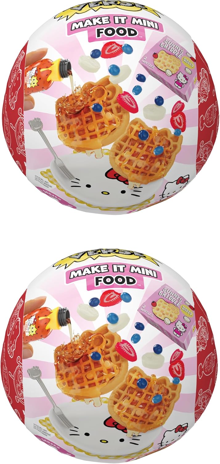 MGA’s Miniverse Make It Mini Food Hello Kitty (2 Pack), Mini Collectibles, Sanrio, Mystery Blind Packaging, DIY, Crafts, Resin Play, Replica Food, Novelty, NOT Edible, 8+