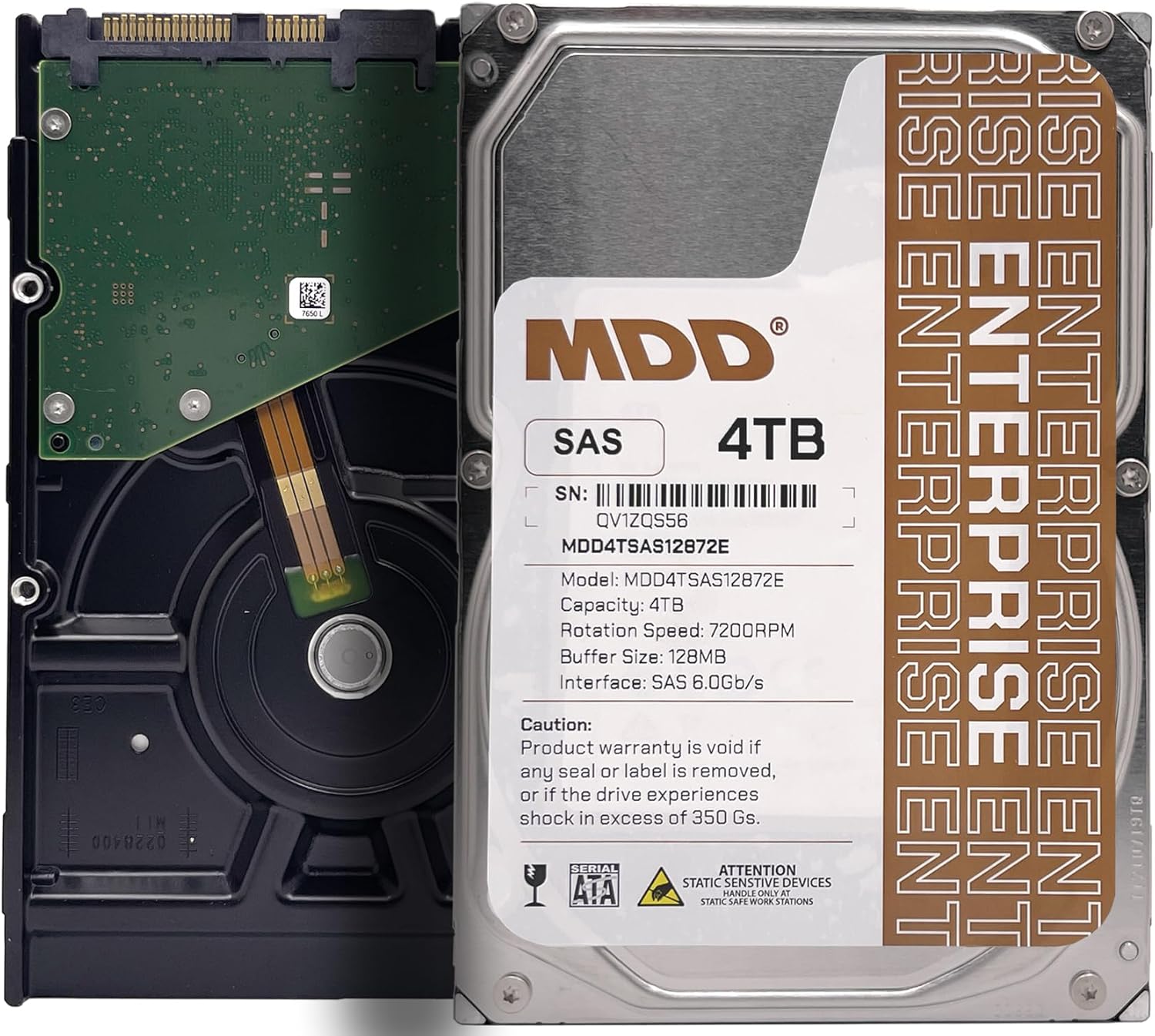 MDD MAXDIGITALDATA 4TB 7200RPM 128MB Cache SAS 12Gb/s 3.5inch Internal Enterprise Hard Drive (MD4TSAS12872E) – [ Not a SATA HDD ] (Renewed)