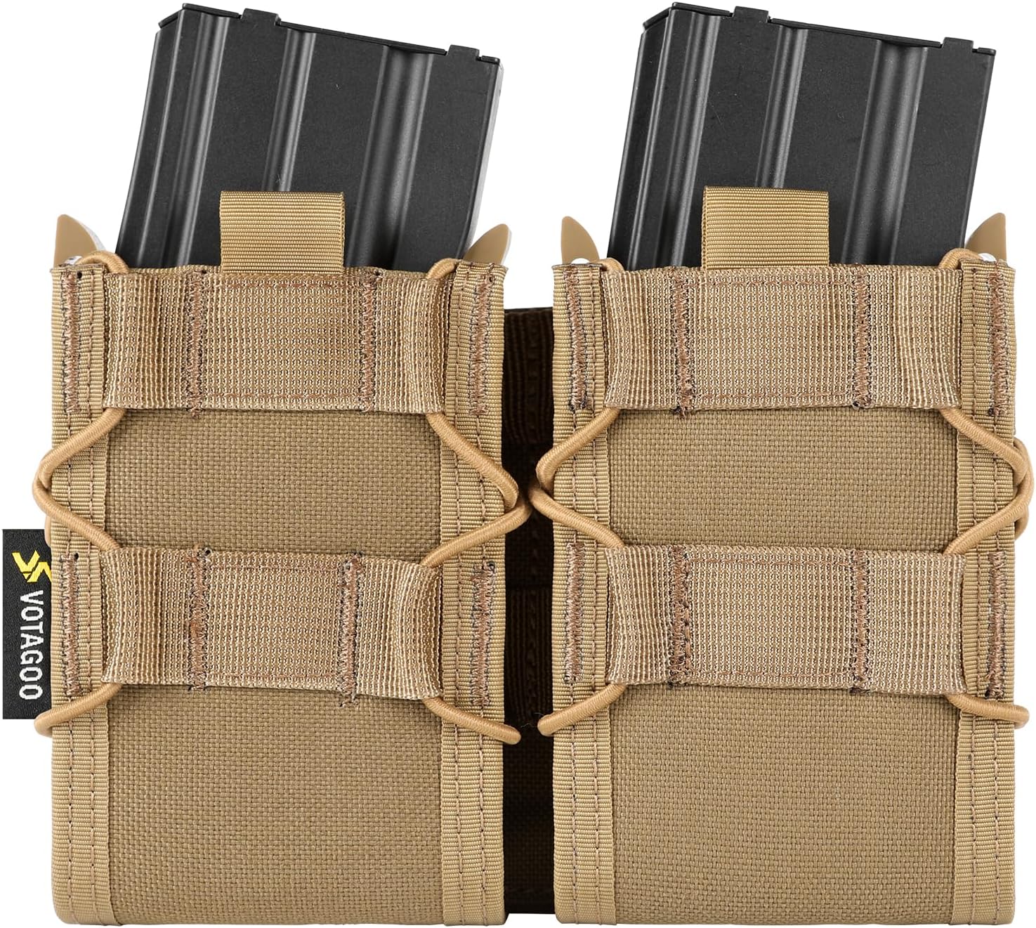 Molle Mag Pouch 5.56mm Single/Dual Adjustable Mag Pouch, Open-Top Universal Mag Pouch for AR M4 M14 M16 Magazine, Compatible with Various Tactical Vest