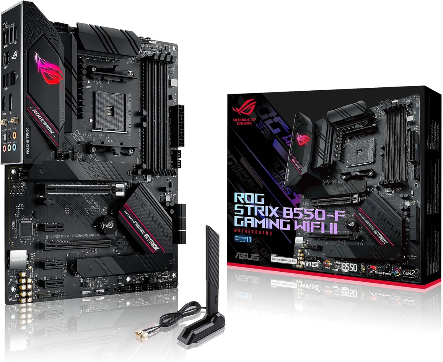 Asus ROG Strix B550-F Gaming WiFi II AMD AM4 (3rd Gen Ryzen) ATX Motherboard (PCIe 4.0,WiFi 6E, 2.5Gb LAN, BIOS Flashback, HDMI 2.1, Addressable Gen 2 RGB Header and Aura Sync)