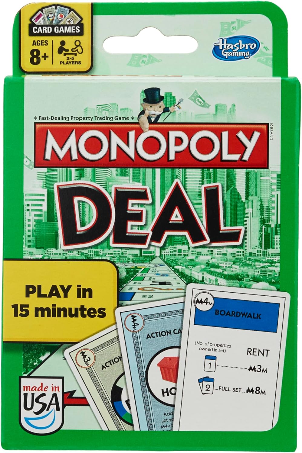 Hasbro Gaming Monopoly Deal Card Game, Quick-Playing Card Game for 2-5 Players, Game for Families and Kids, Ages 8 and Up (Amazon Exclusive)