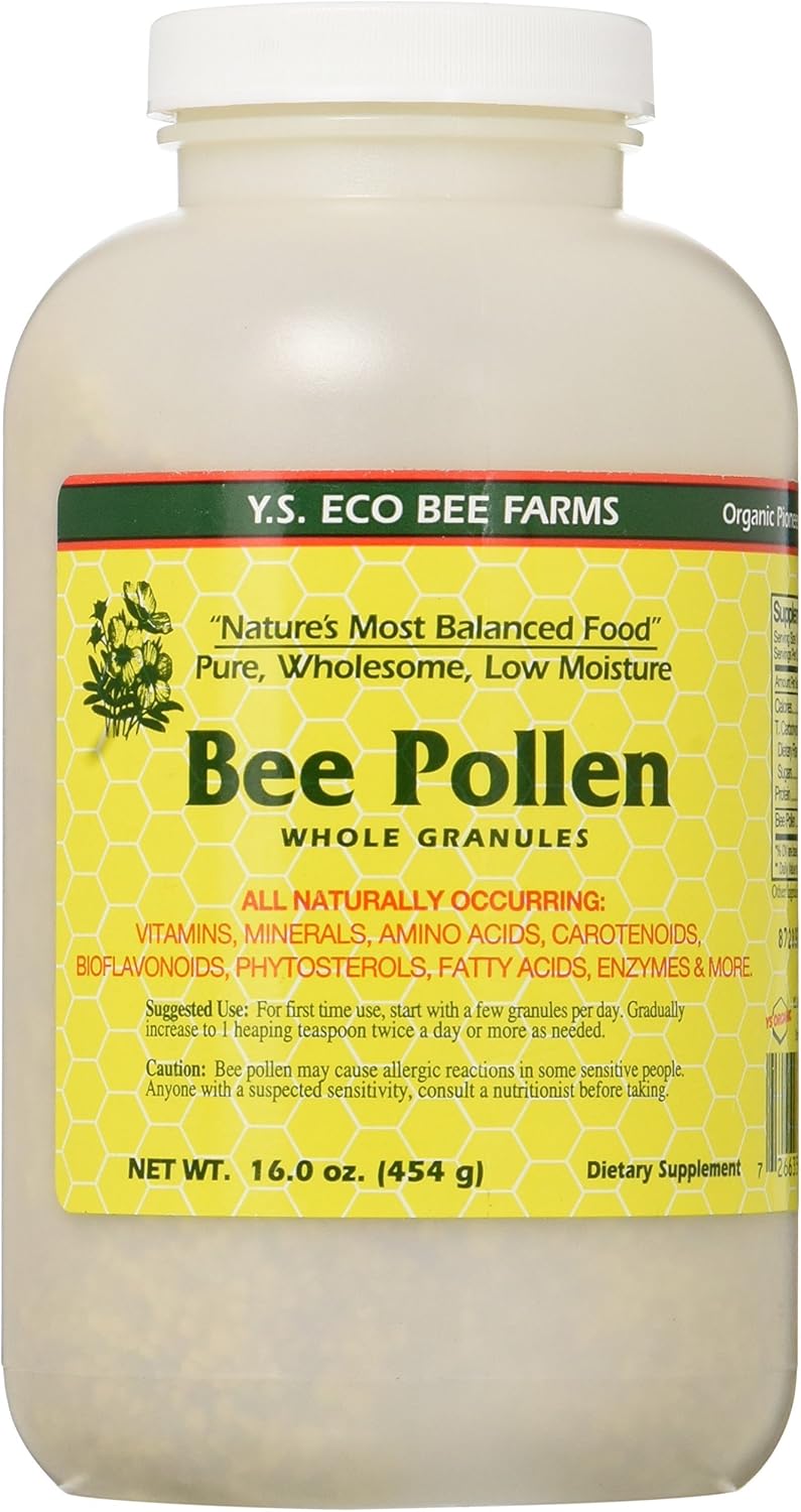 Bee Pollen – Low Moisture Whole Granulars YS Eco Bee Farms 16 oz Granular