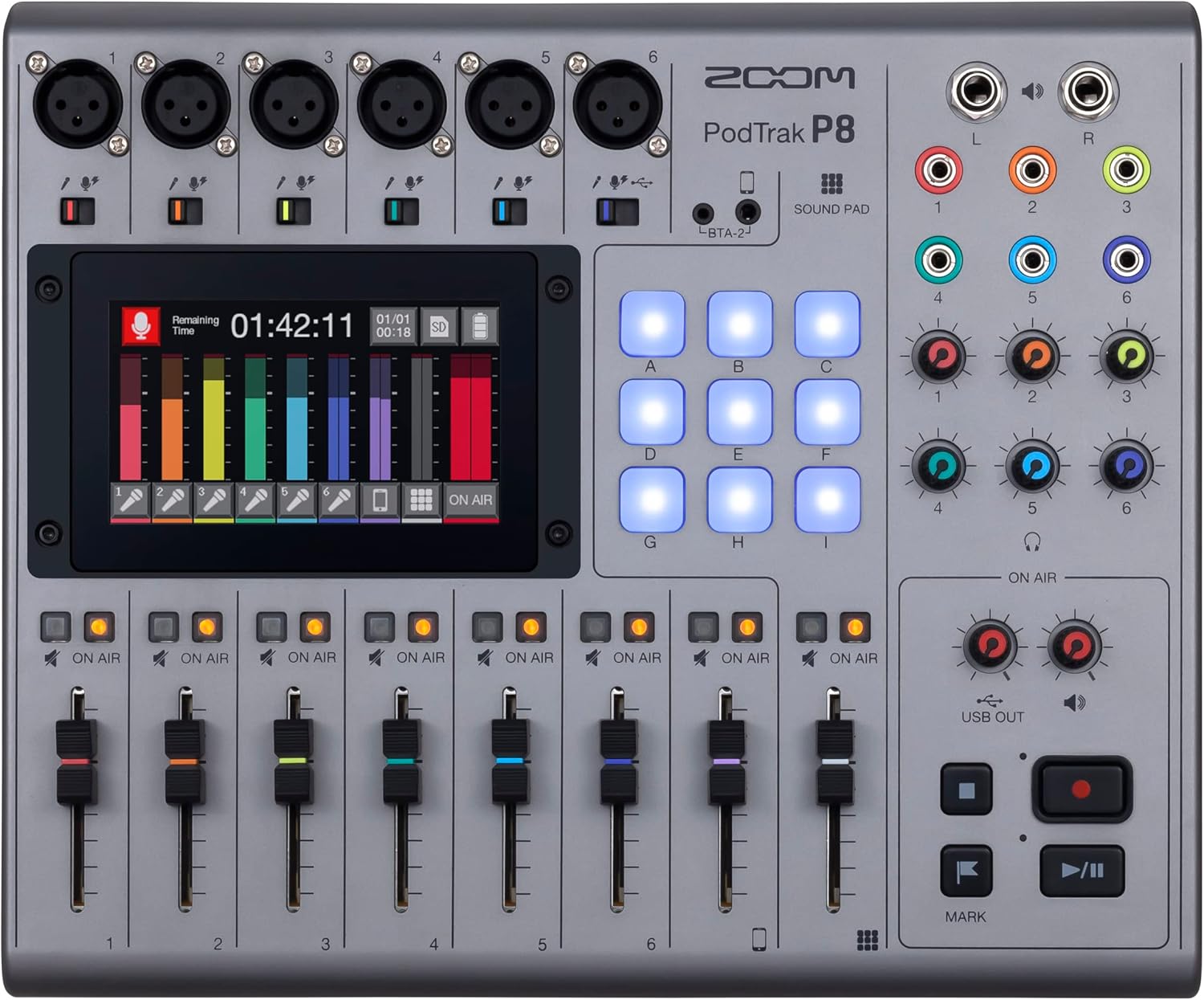 Zoom PodTrak P8 8-channel Podcasting Mixer