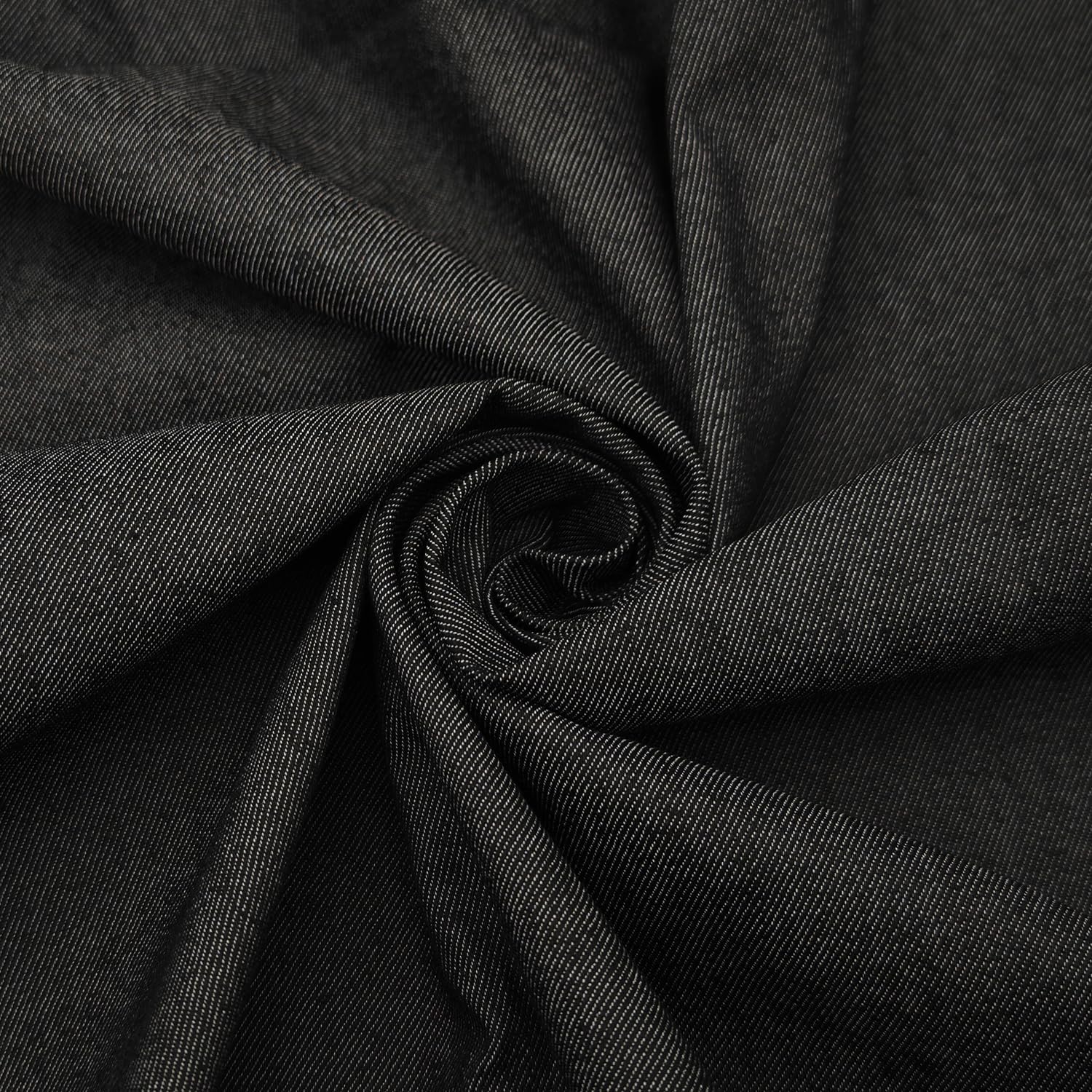 1 Yard 8 oz Black Denim Fabric for Sewing, Crafting Stylish Black Denim Fabric by The Yard Jean Material Black Jean Fabric (60”x36”)