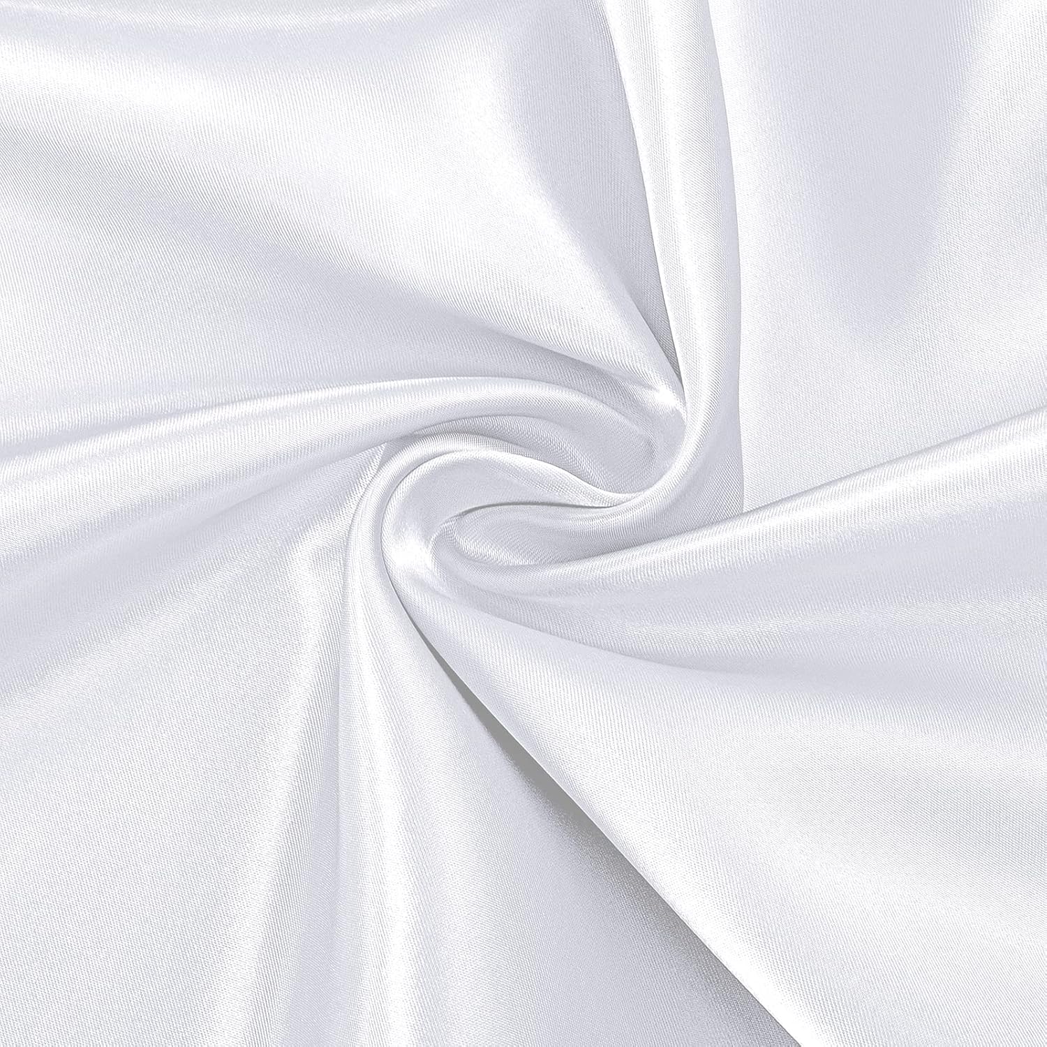 Horbaunal White Satin Fabric 60 Inch Wide by The Yard, Soft Charmeuse Satin Fabric for Wedding Dress, DIY Craftings, Costumes, 1 Yard