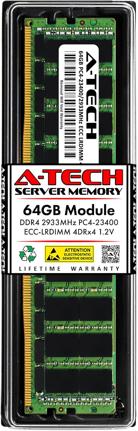 A-Tech 64GB RAM for Nutanix NX-1065-G4 | DDR4 2933MHz PC4-23400 ECC LRDIMM 4Rx4 Load Reduced Server Memory Upgrade