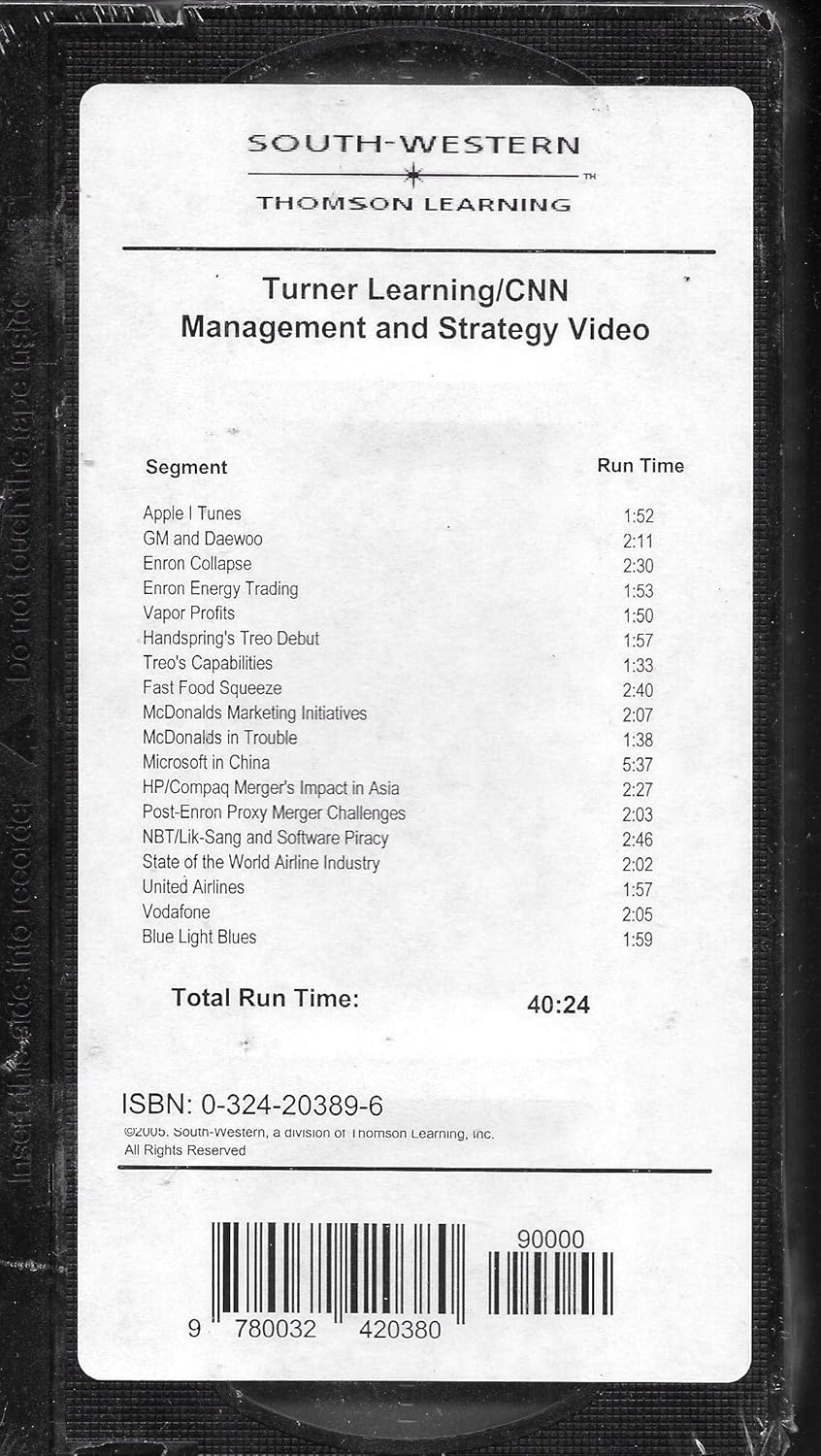 Turner Learning / CNN: Management and Strategy Video (VHS VIDEO)