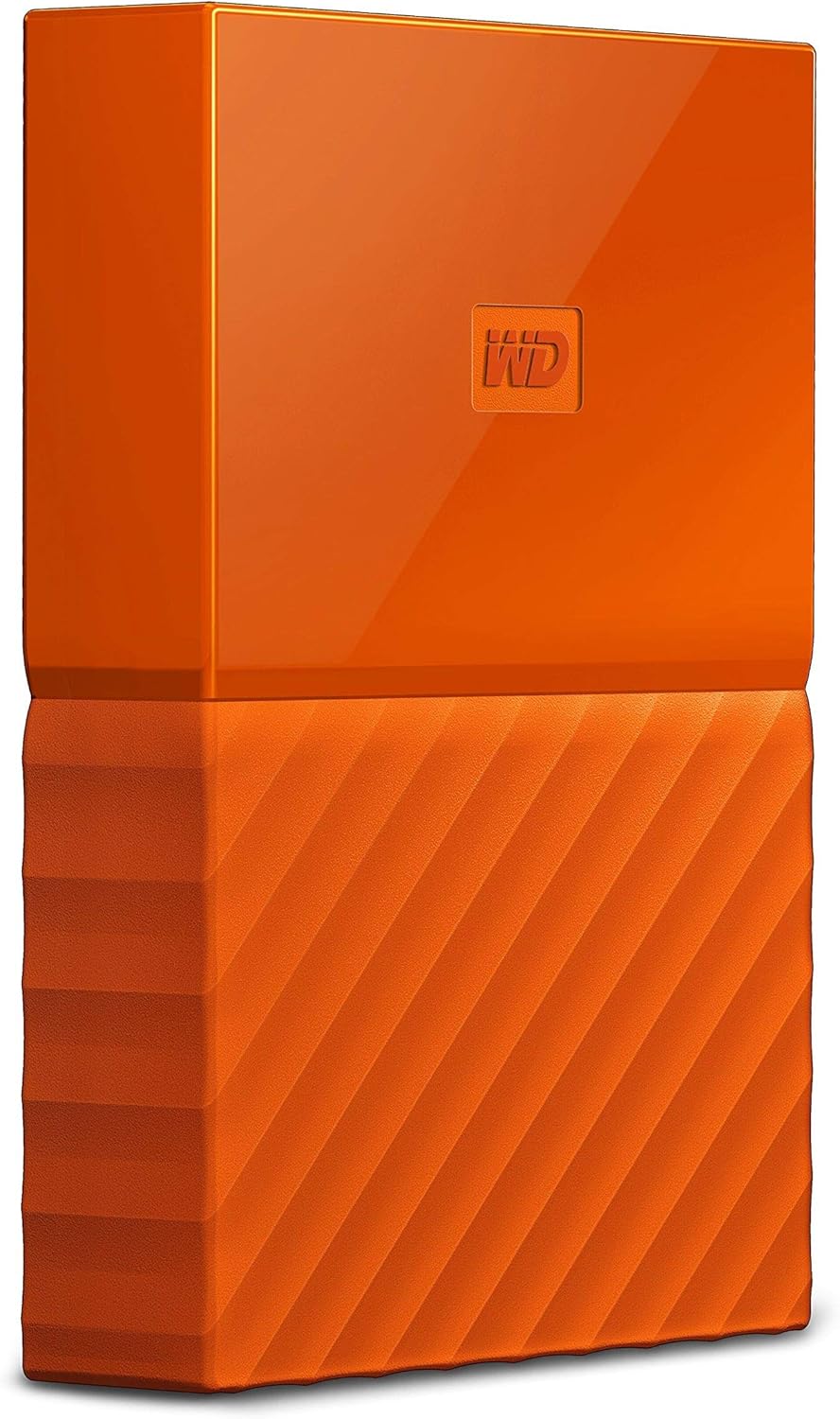 WD 1TB Orange My Passport Portable External Hard Drive – USB 3.0 – WDBYNN0010BOR-WESN