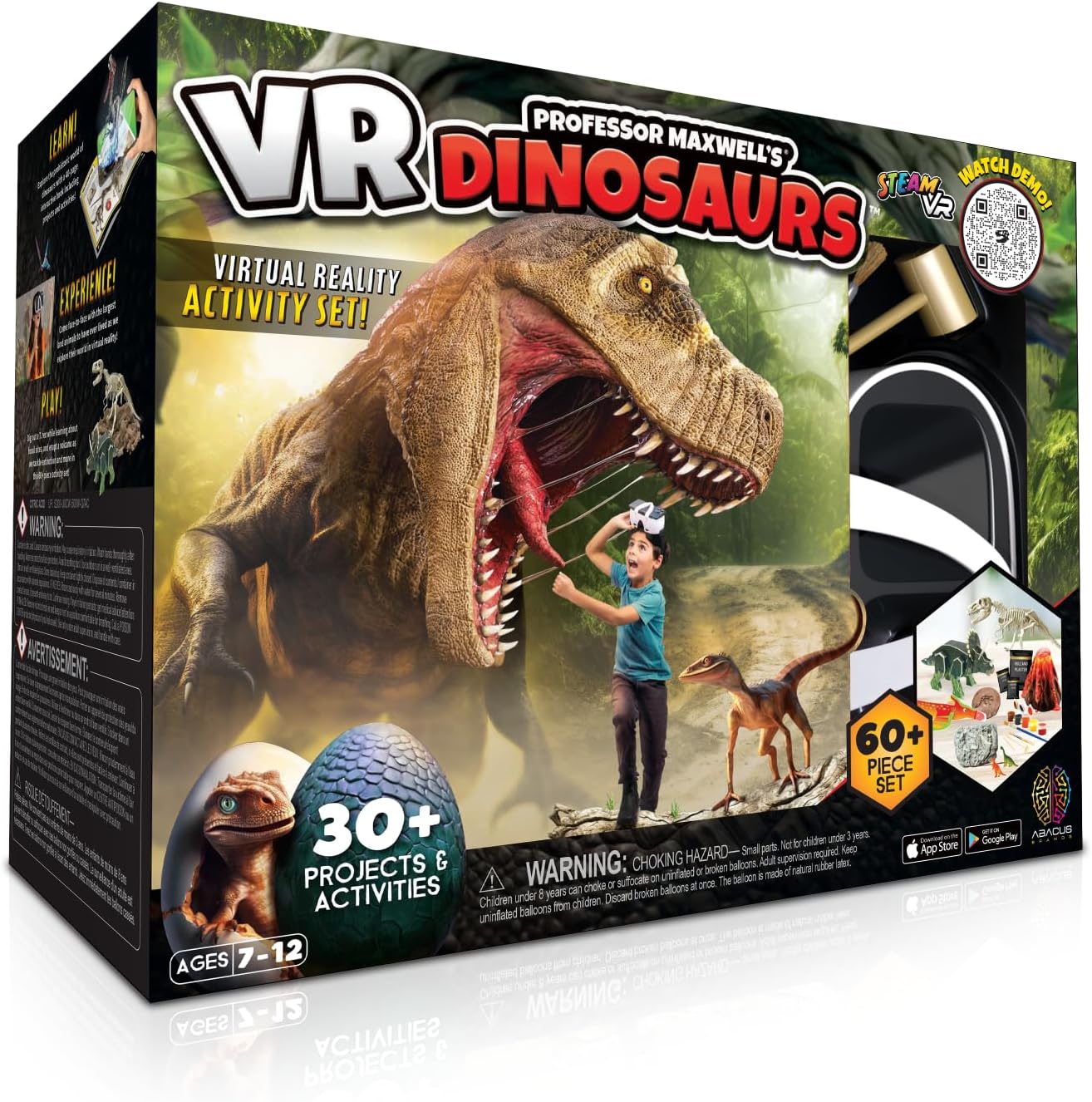 Professor Maxwell’s VR Dinosaurs – Virtual Reality Kids Science Kit, Book and Interactive STEM Learning Activity Set (New Edition) – for Ages 7 and Up