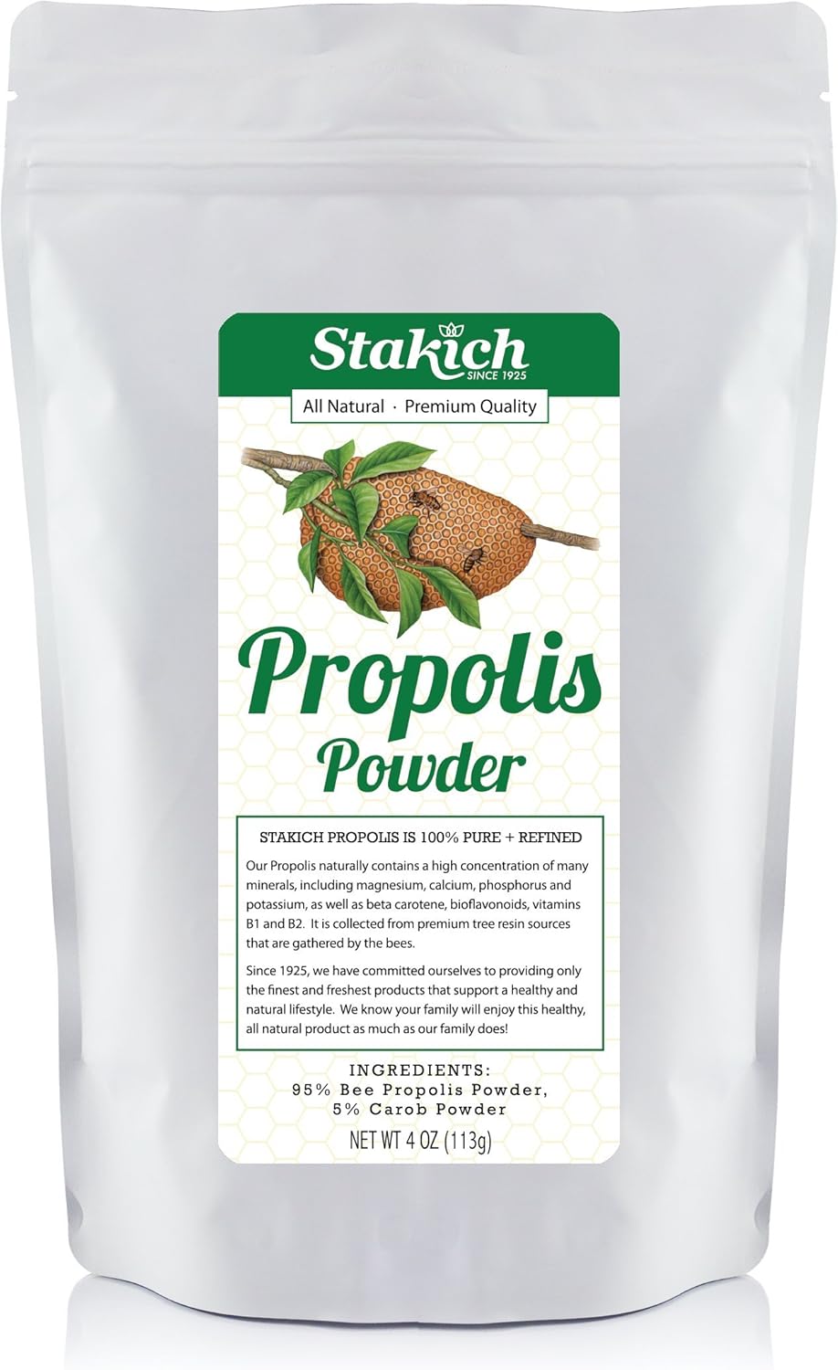 Stakich Bee Propolis Powder – All Natural – 4 Ounce