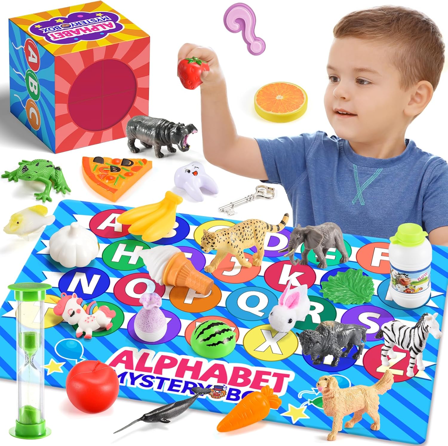 Montessori Toys for Toddlers,26Pcs Alphabet Mystery Box Alphabet Learning Toys Letter Matching Game Birthday for 3 4 5 6 7 Year Old Boys Girls Learning Toys for Ages 2-4 5-7