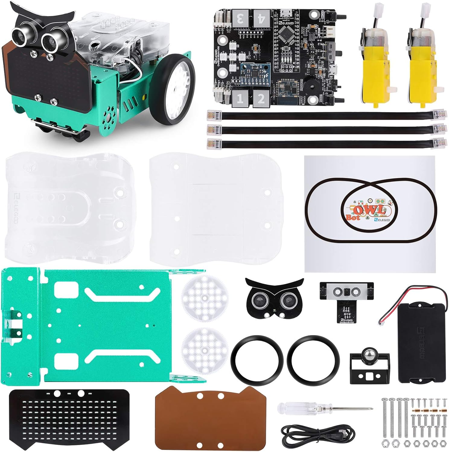 ELEGOO Owl Smart Robot Car Kit for Arduino Robotics for Kids Ages 8-12 12-16 STEM Science Kits Coding Robots Toys for 8+ Year Old Boys Girls Teens Circuits Engineering Building Projects