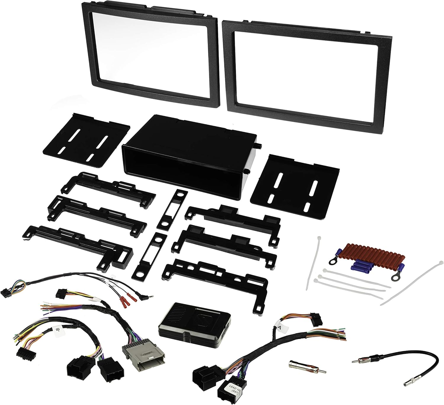 Scosche GM0516DDCS Double DIN Radio Install Dash Kit Compatible with Select 2004-21 Buick, Chevrolet, GMC, Hummer, Pontiac, Saturn and Suzuki Vehicles – Complete Car Stereo Installation Interface Kit