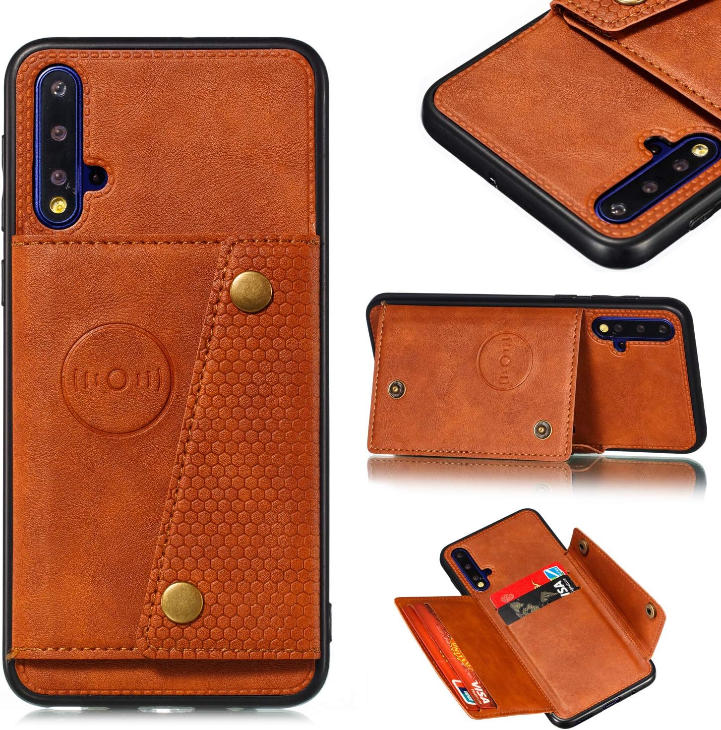 Case for Huawei Honor 20 / Honor 20S Case Cover,with Card Slot Case for Huawei Nova 5T YAL-L21 YAL-L61 YAL-AL50 YAL-AL00 YAL-TL00 Case Cover Brown