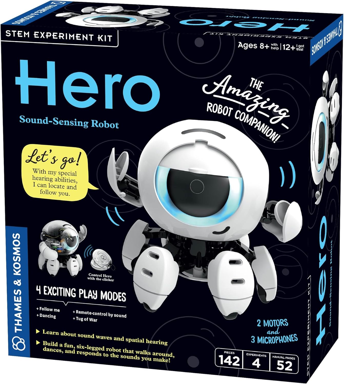 Thames & Kosmos Hero: Sound-Sensing Robot STEM Kit, Toy of the Year Finalist, Build a Robot that Reacts to Sounds, Explore Engineering, Sound Technology, Spatial Hearing, Screen-Free, Educational Play