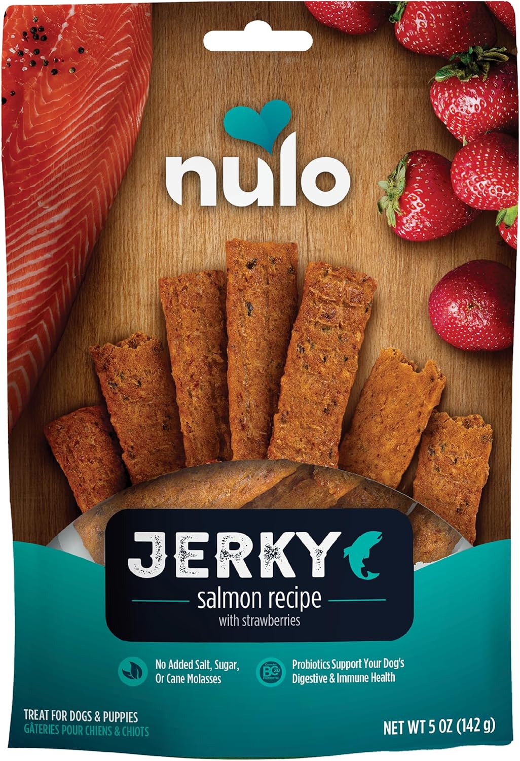 Nulo Premium Jerky Strips Dog Treats, Grain-Free High Protein Jerky Strips made with BC30 Probiotic to Support Digestive & Immune Health