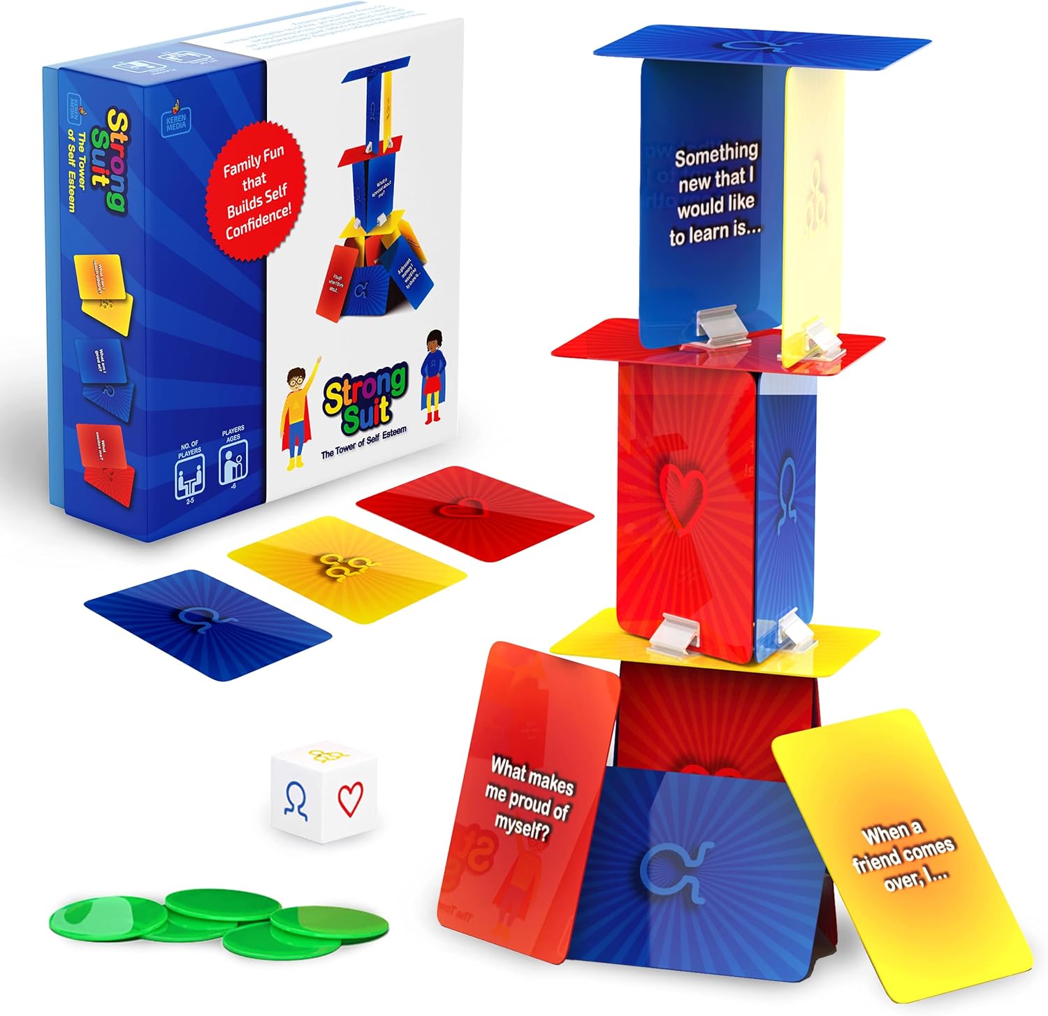 StrongSuit -The Tower of Self Esteem, Therapy Games for Kids & Counseling Games | CBT Play Therapy Tools to Boost Social Skills, Emotion Regulation, Mindfulness – for Therapists, Counselors, Parents