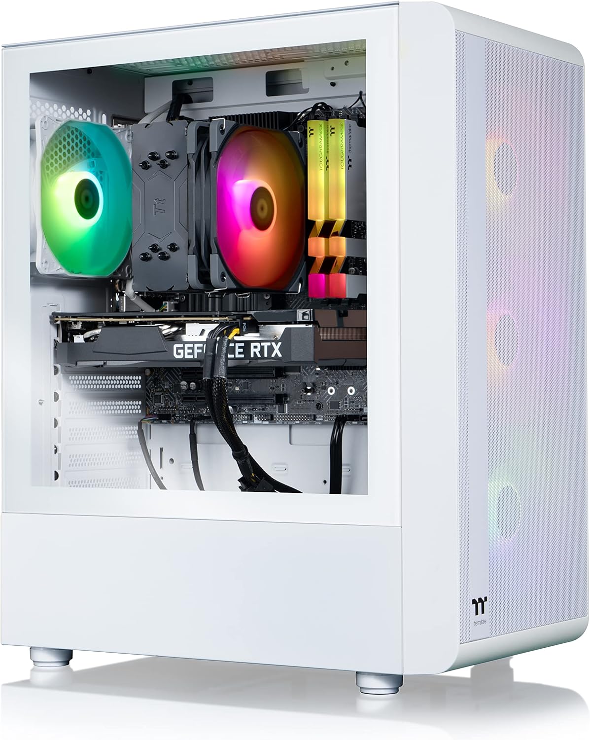 Thermaltake LCGS Quartz i350 R4 Gaming Desktop (Intel Core i5-12400F, 3600Mhz 16GB RGB Memory, NVIDIA GeForce® RTX 3050, 1TB NVMe M.2) S2QT-B66R-350-LCS,White