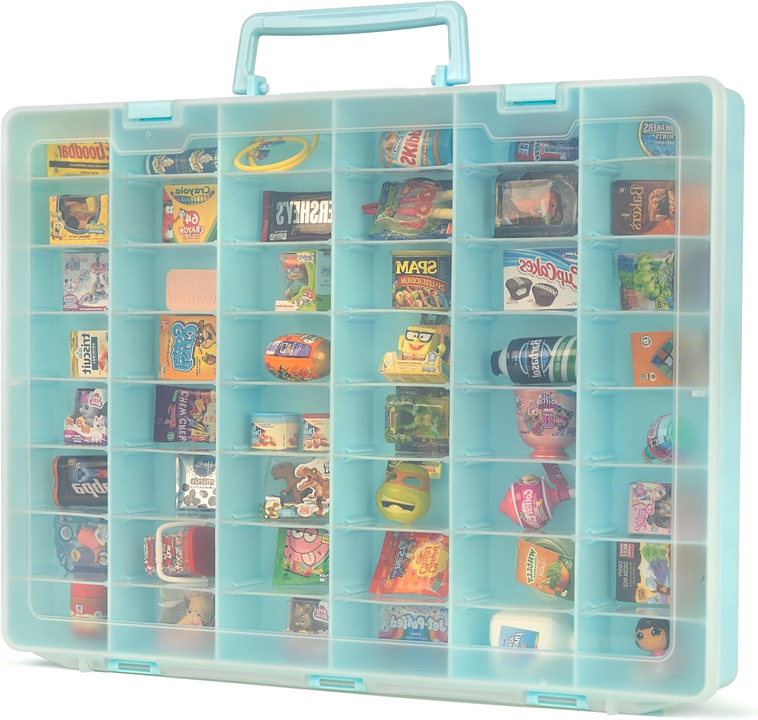 Plastic Toy Storage Case Compatible with Mini Brands Collector Toys, Miniverse, Shopkins, Real Littles, and LOL Surprise Series 1, 2, 3, 4, Collectible Compartments for Miniatures, Travel Friendly