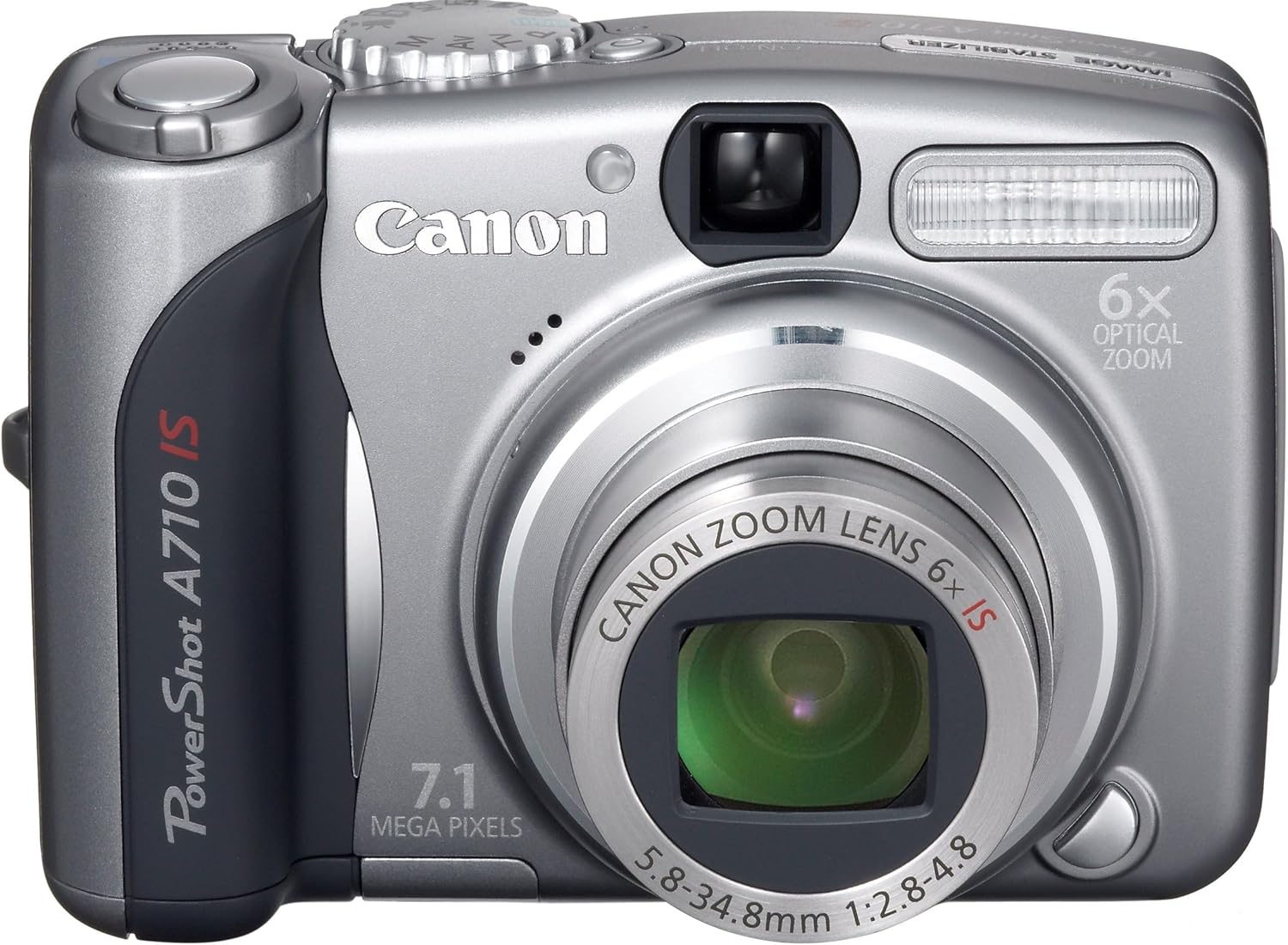 Canon PowerShot A710 IS 7.1MP Digital Camera with 6x Image-Stabilized Optical Zoom, Gray (Renewed)