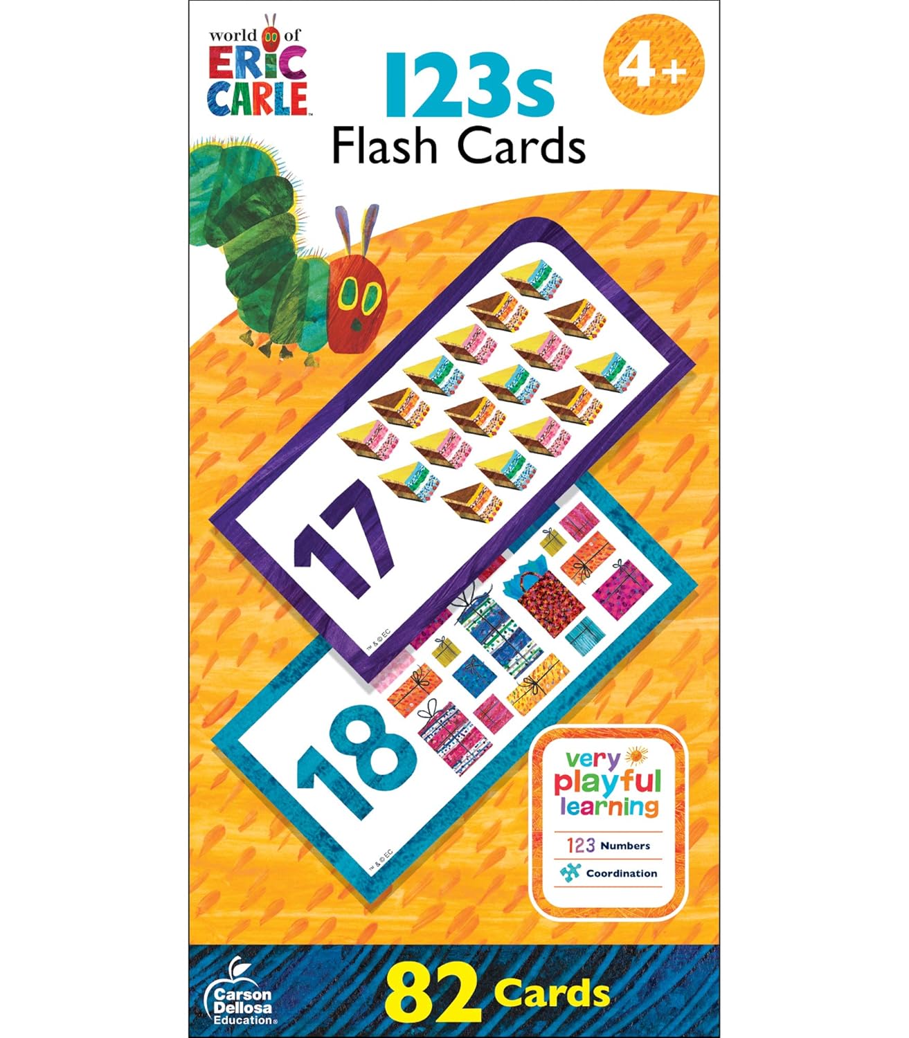 World of Eric Carle Flash Cards for Kids Ages 4-8, Number Recognition Practice, 123s Flash Cards, Kindergarten, 1st Grade, and 2nd Grade Math Flash Cards