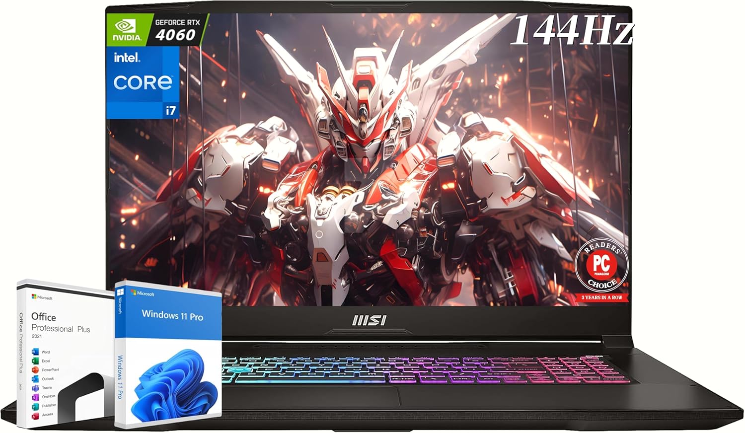 MSI Katana 17 Gaming Laptop, 17.3″ 144Hz FHD, 32 GB DDR5 RAM, 2 TB SSD, Intel i7-13620H, GeForce RTX 4060, Backlit KB, Cooler Boost 5, Windows 11 Pro, with Microsoft Office Lifetime License