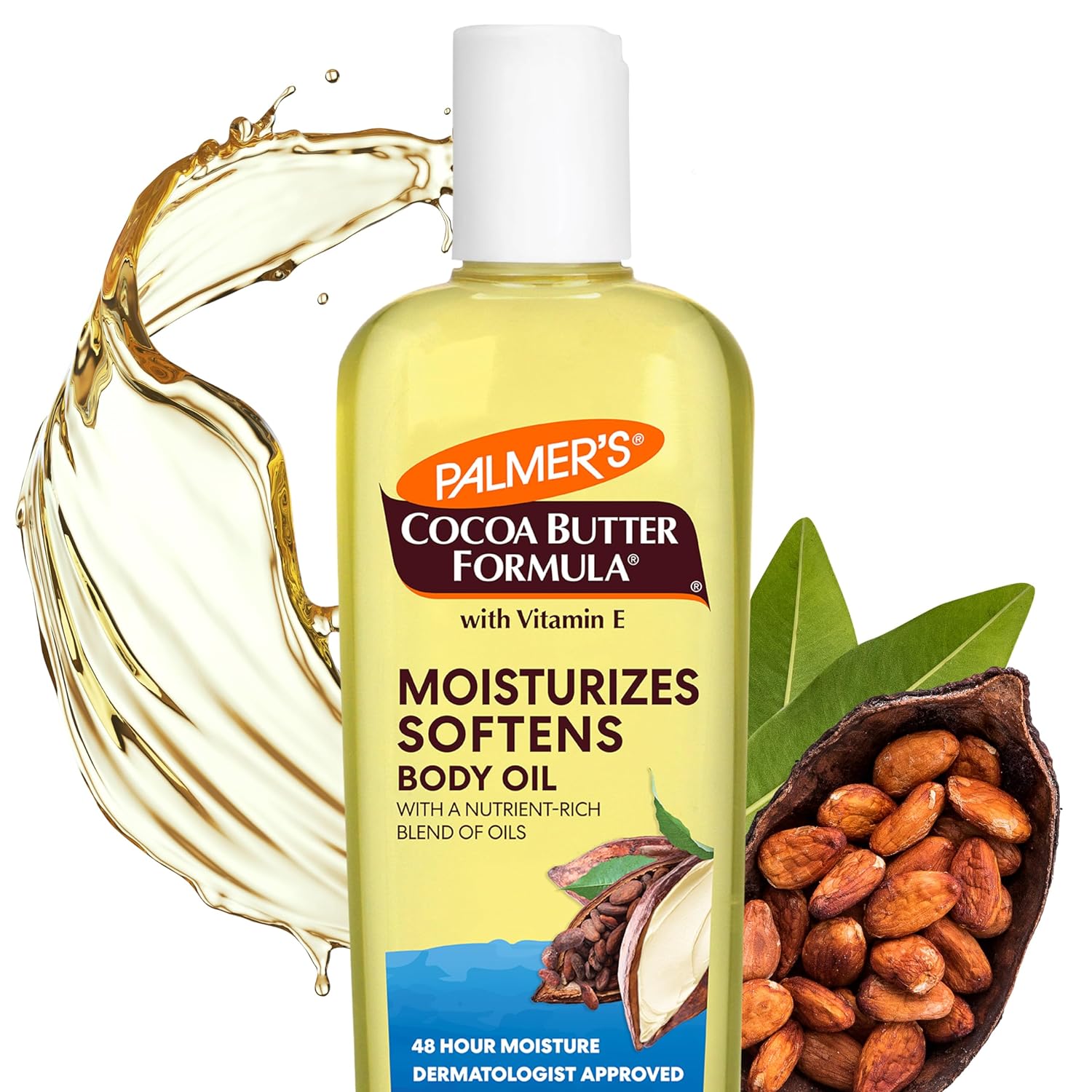 Palmer’s Cocoa Butter Moisturizing Body Oil with Vitamin E, Radiant Looking Glow and Skin Hydration, Instant Absorption, Bath, Body and Shower, 8.5 Ounces