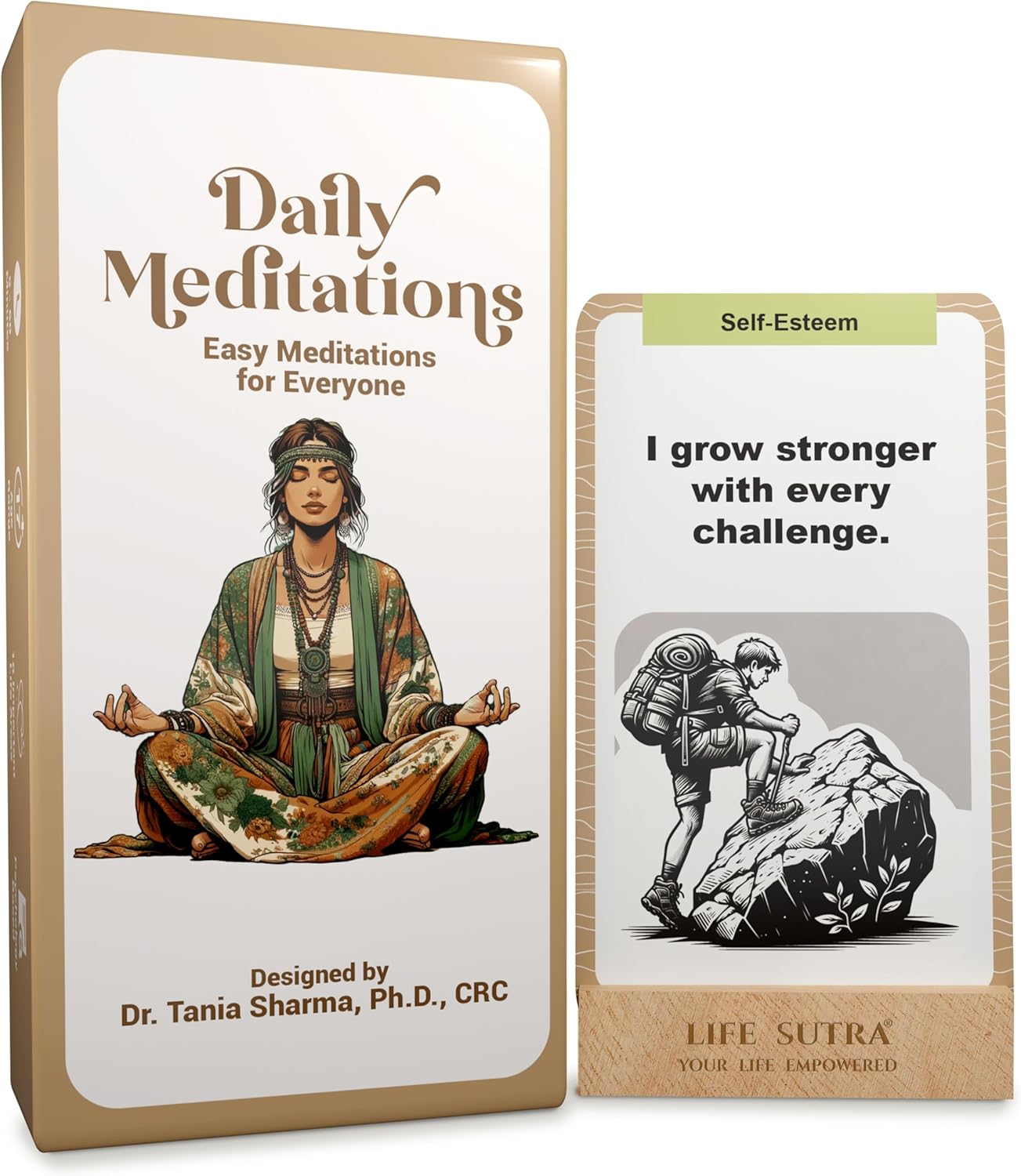 Life Sutra Daily Meditations: 80 Psychologist-Designed Cards for Stress Relief & Confidence – Daily Meditation Exercises for Women and Men