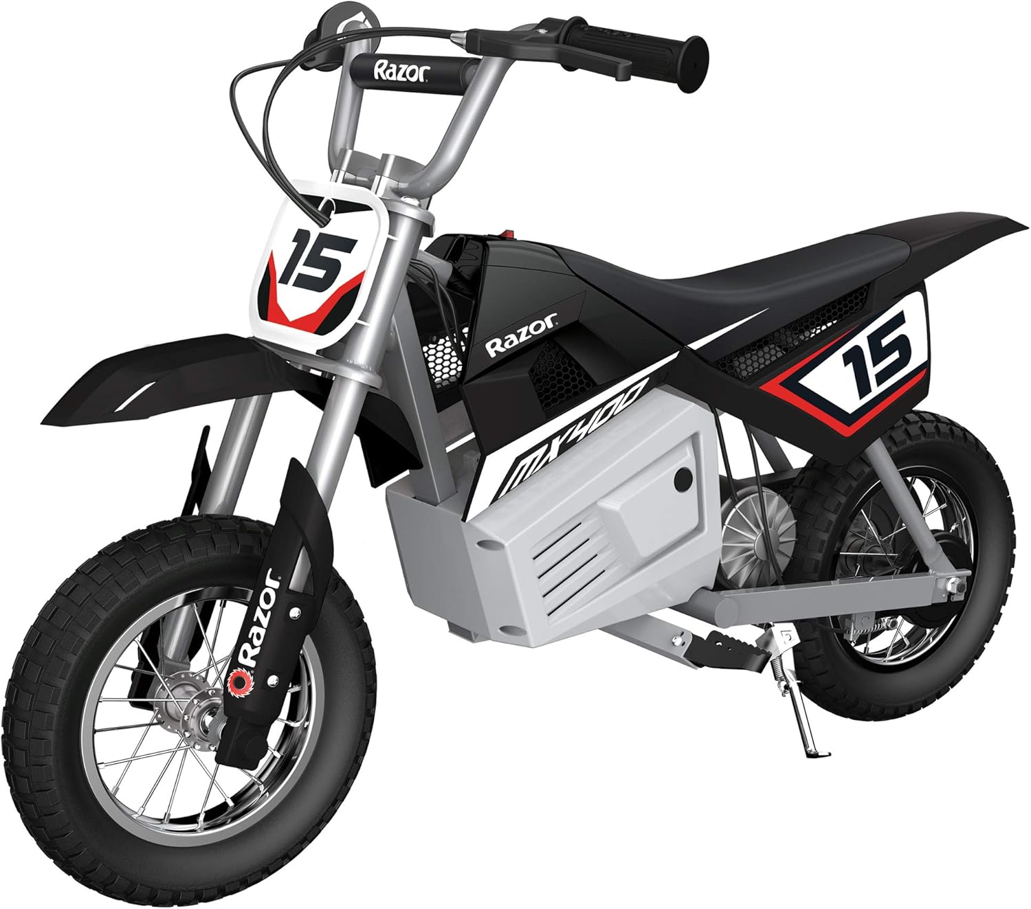 Razor MX400 Dirt Rocket – 14 MPH (22 KMH) Off-Road Electric Dirt Bike, High-Torque Motor, 30 Min Ride Time, Adjustable Handlebars, Ages 13+, Black