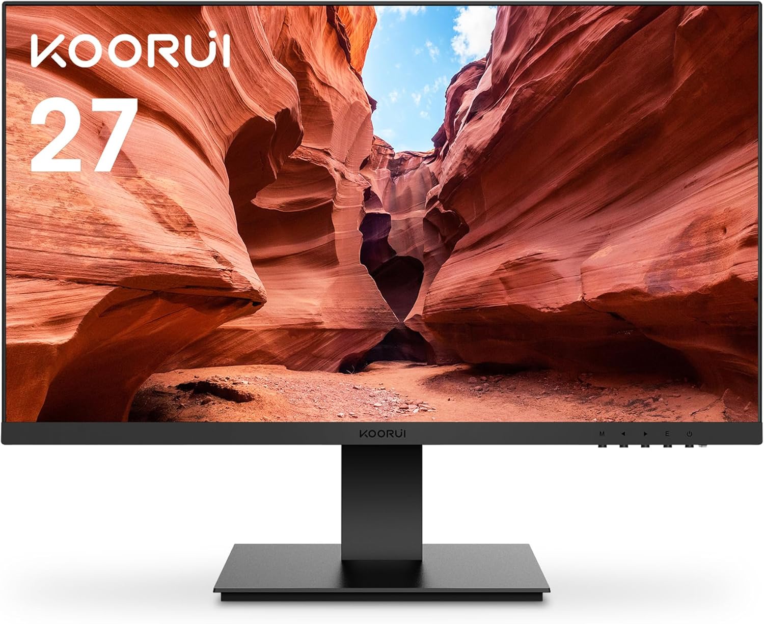 KOORUI Monitor 27 Inch 1080p PC Monitor 3000:1 Contrast Ratio with HDMI VGA for Office and Home, 99% SRGB, Frameless, Eye Care, Tilt Adjustment, VESA Mountable, Black